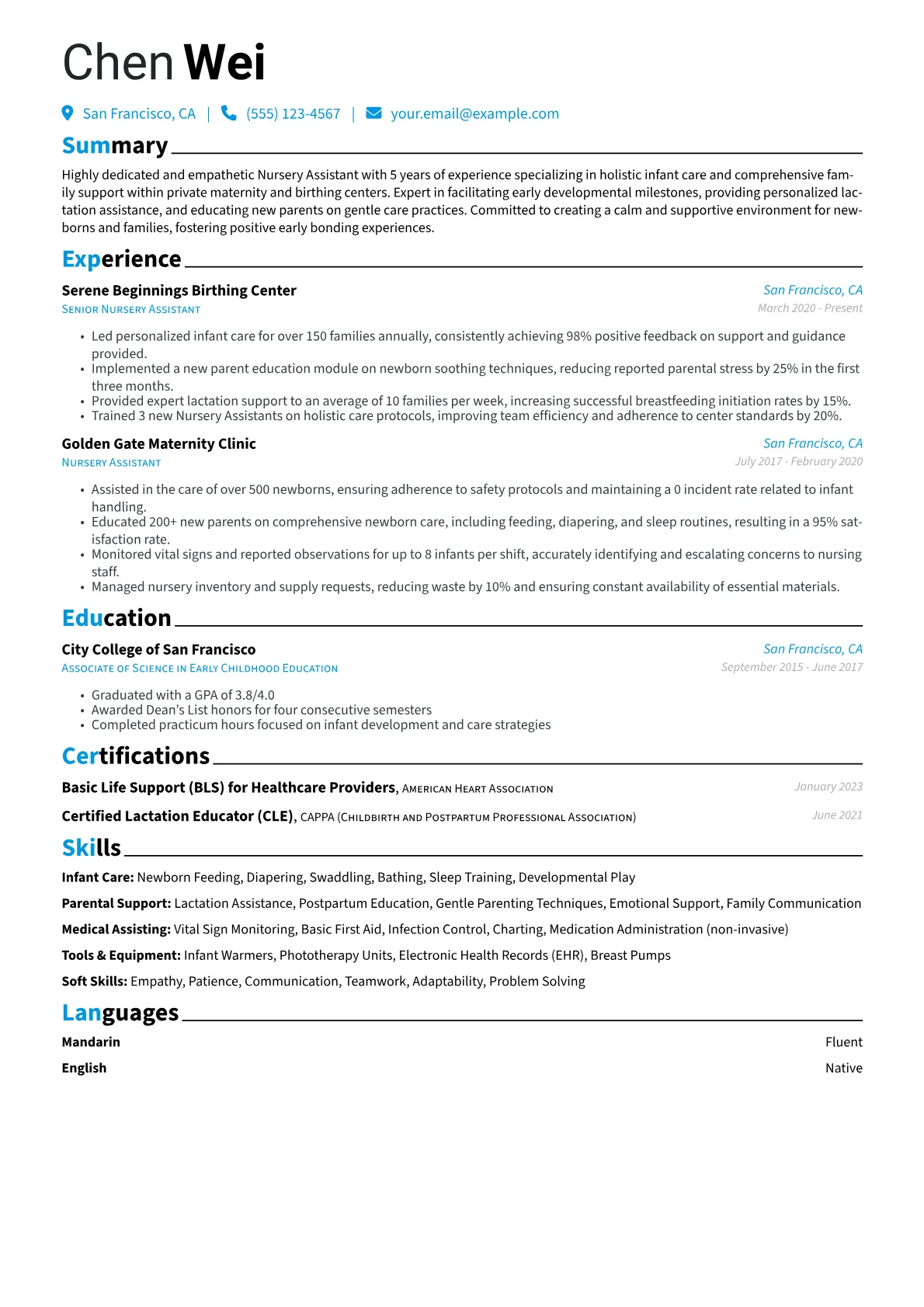 Nursery Assistant version - Page 1