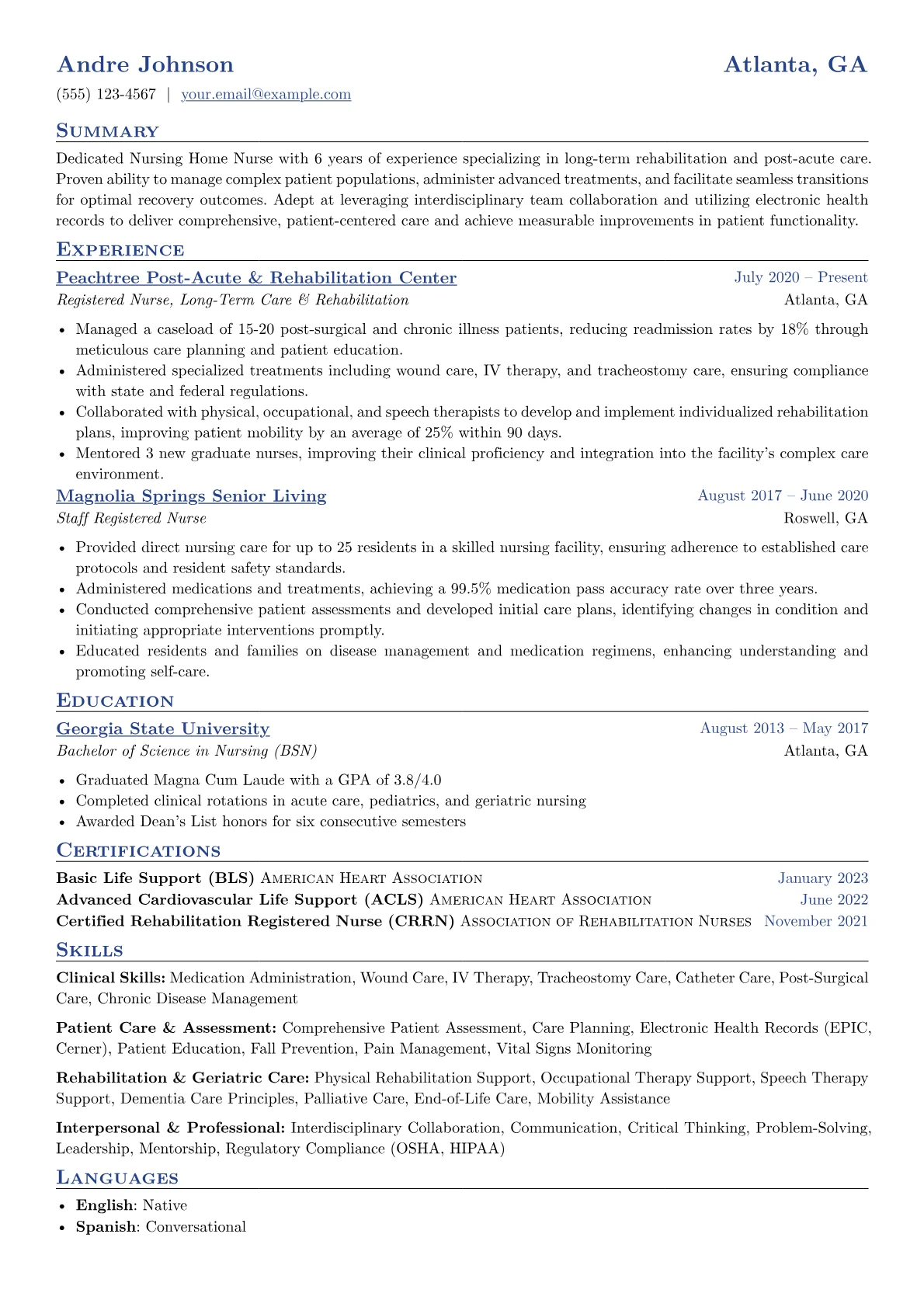 Nursing Home Nurse version - Page 1