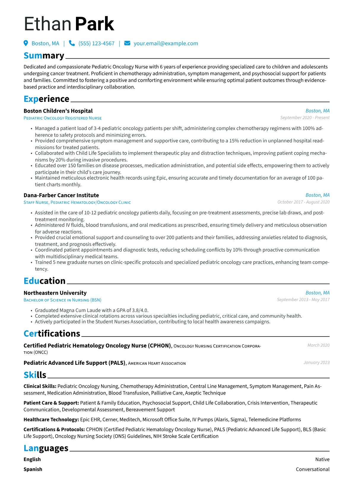 Pediatric Oncology Nurse version - Page 1