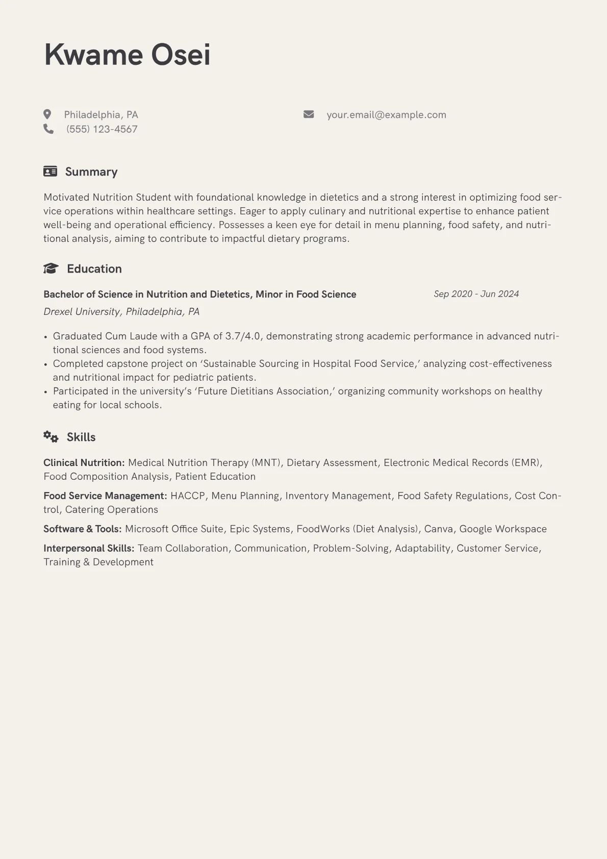 Food Service version - Page 1