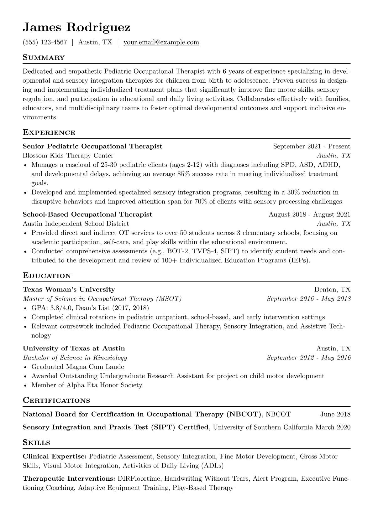 Pediatric OT Specialist version - Page 1
