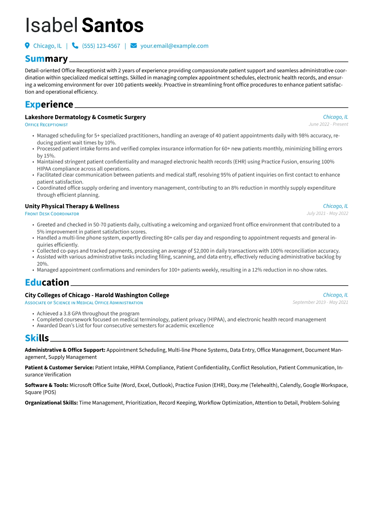 Office Receptionist version - Page 1