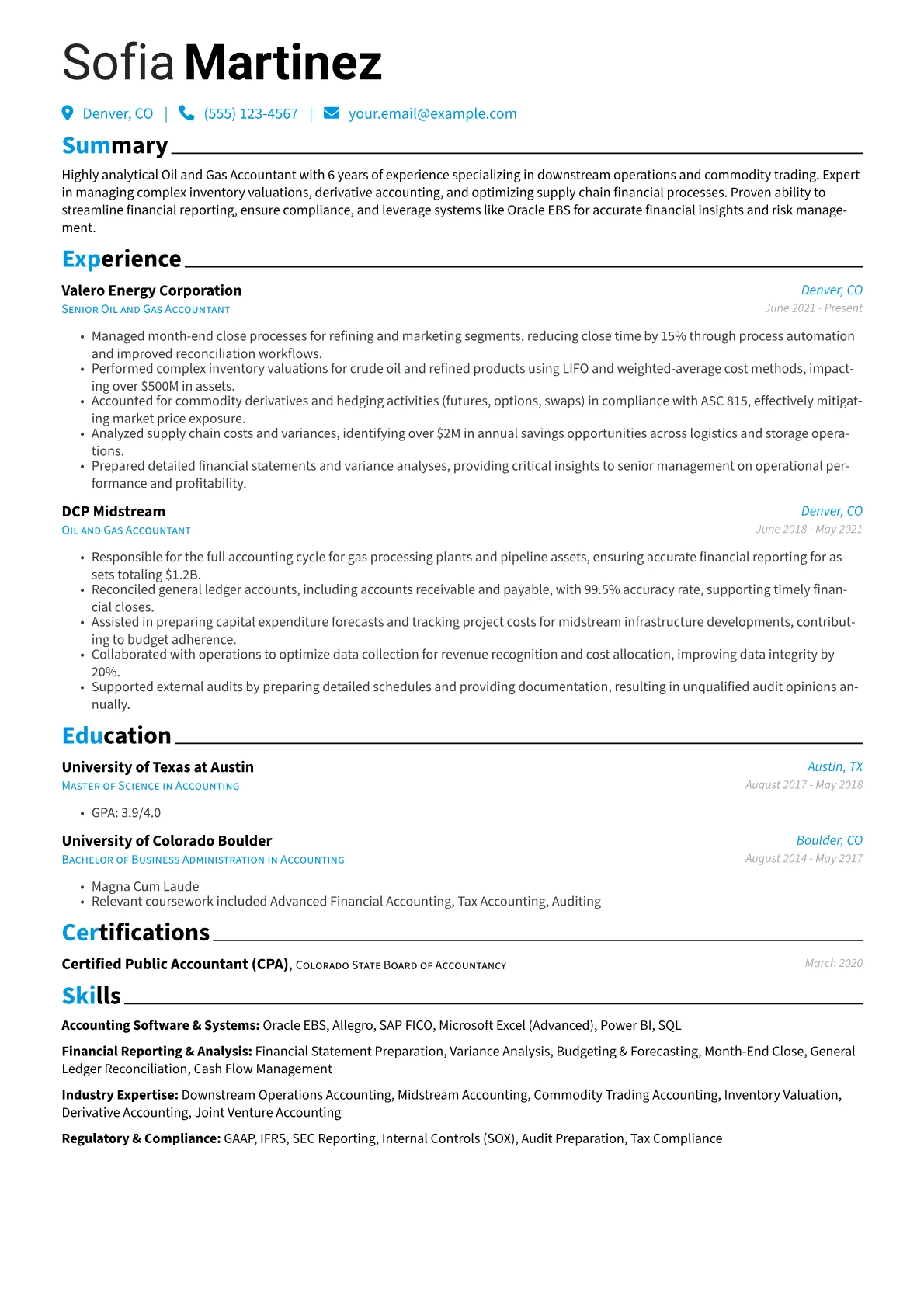 Oil and Gas Accountant version - Page 1