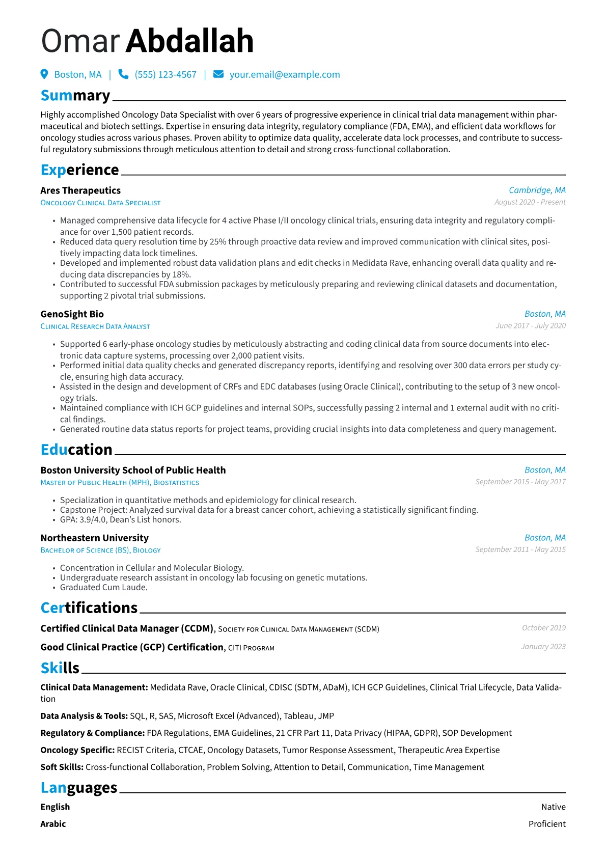 Clinical Data Management version - Page 1