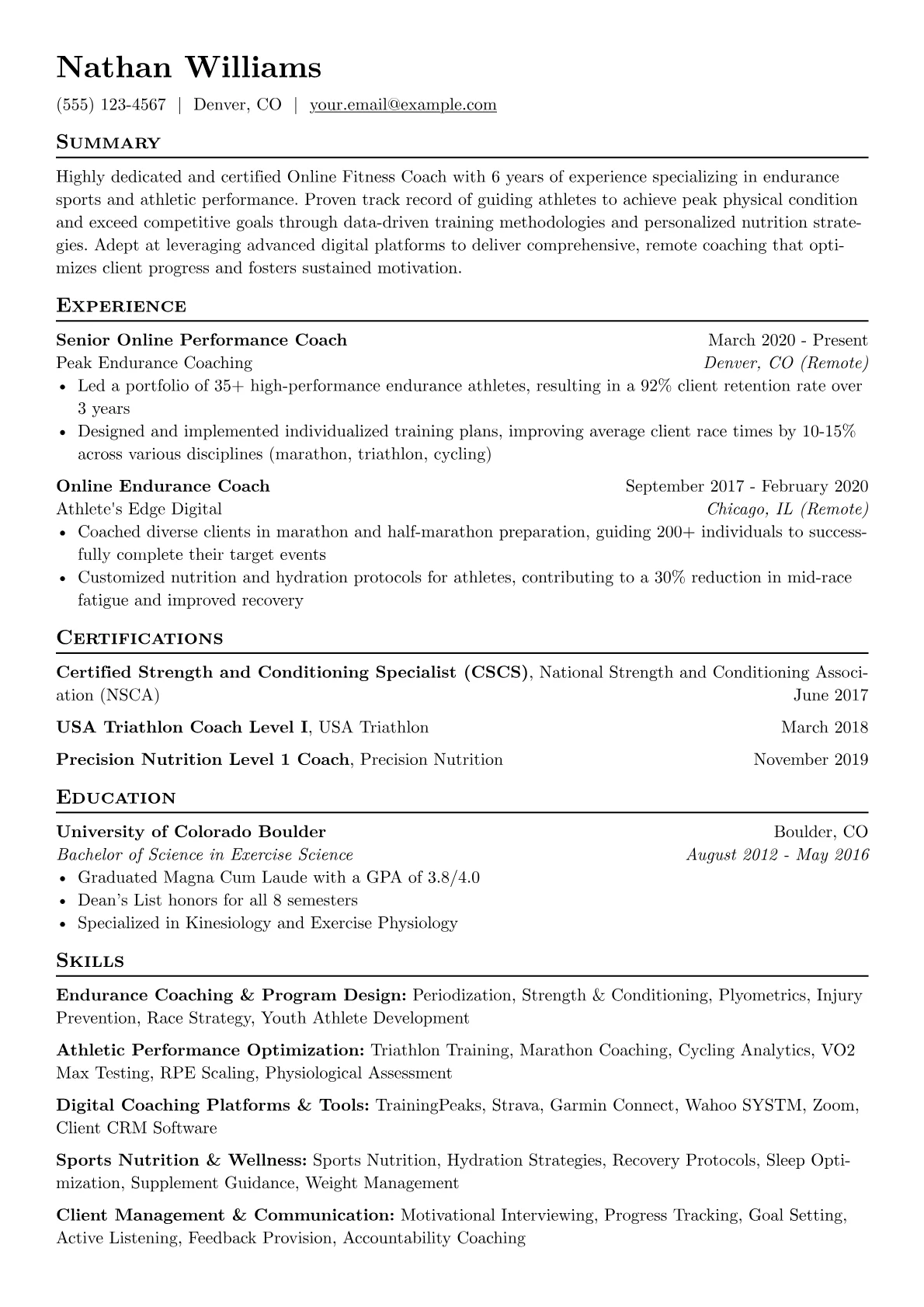 Endurance Sports version - Page 1
