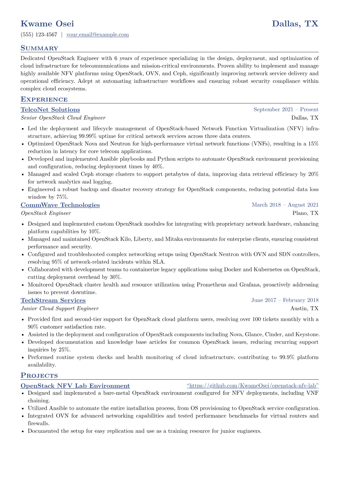 OpenStack Engineer version - Page 1