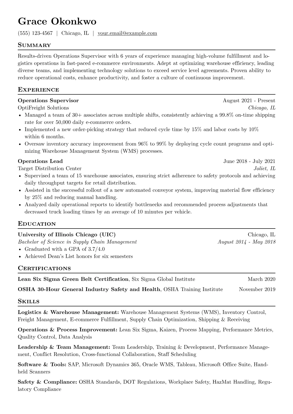 Operations Supervisor version - Page 1