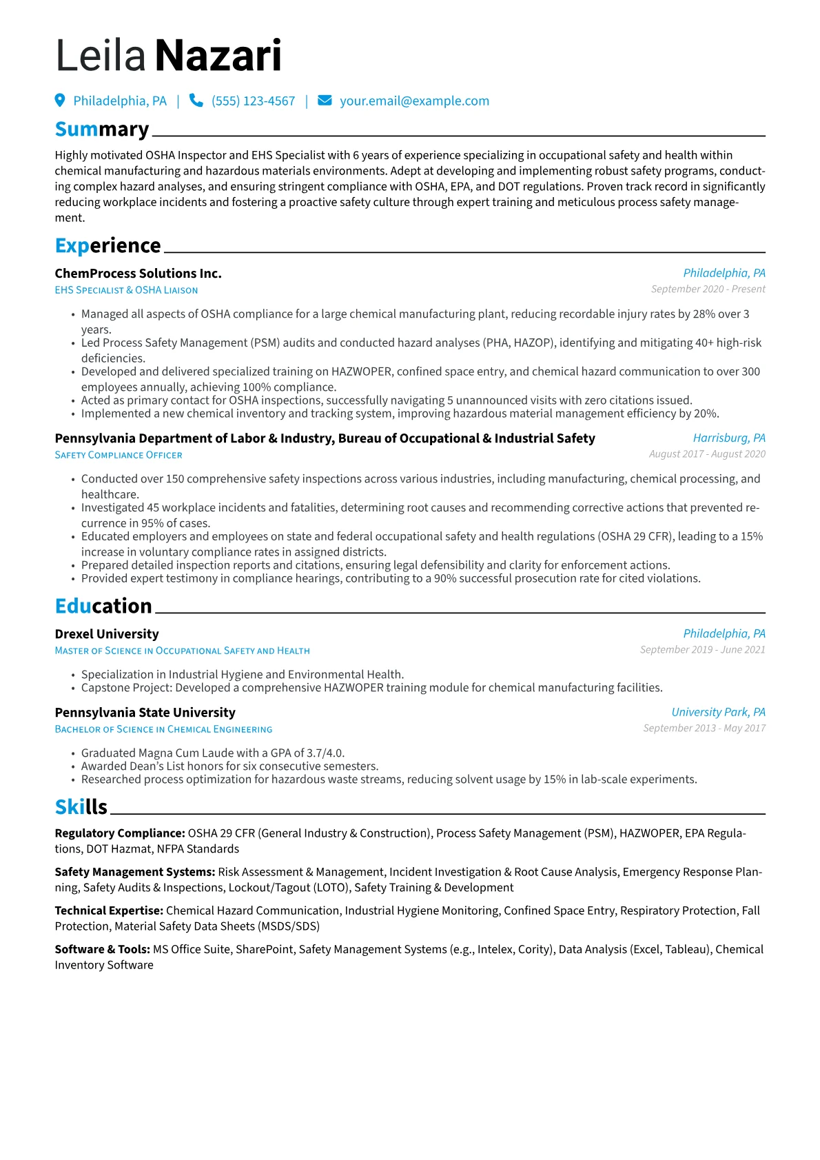OSHA Inspector version - Page 1