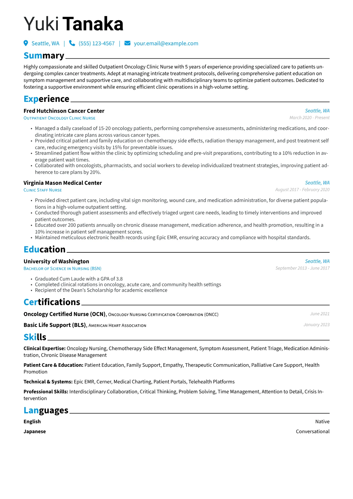 Outpatient Oncology version - Page 1