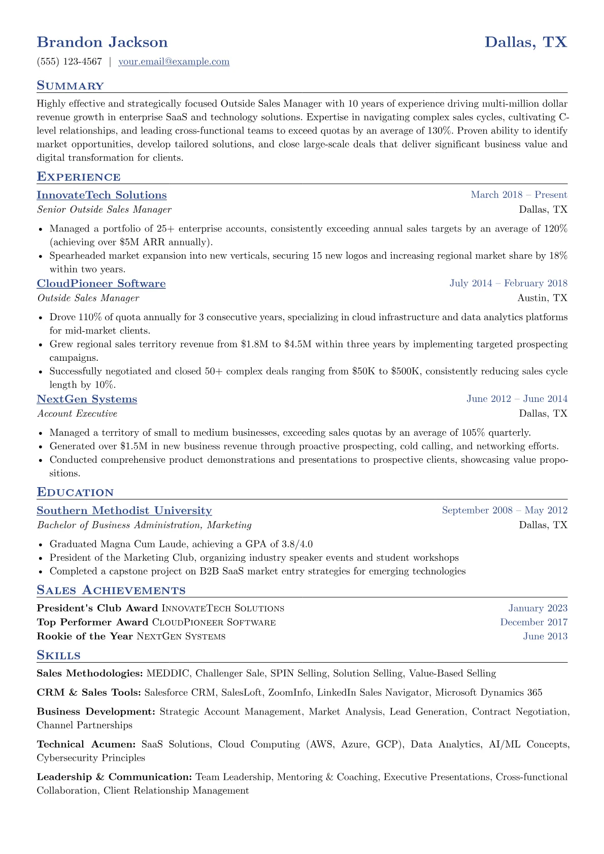 Senior Outside Sales version - Page 1