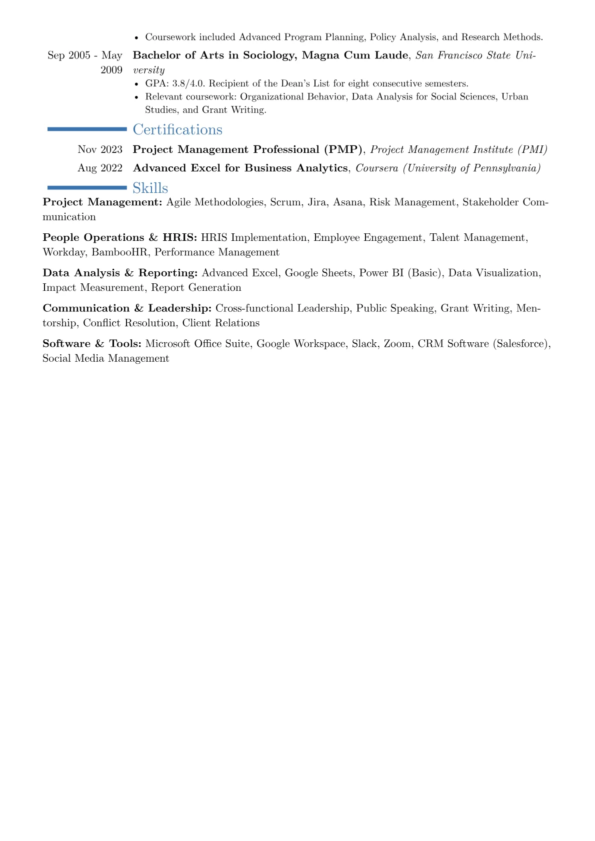 Over 50 resume example, Career changer, page 2