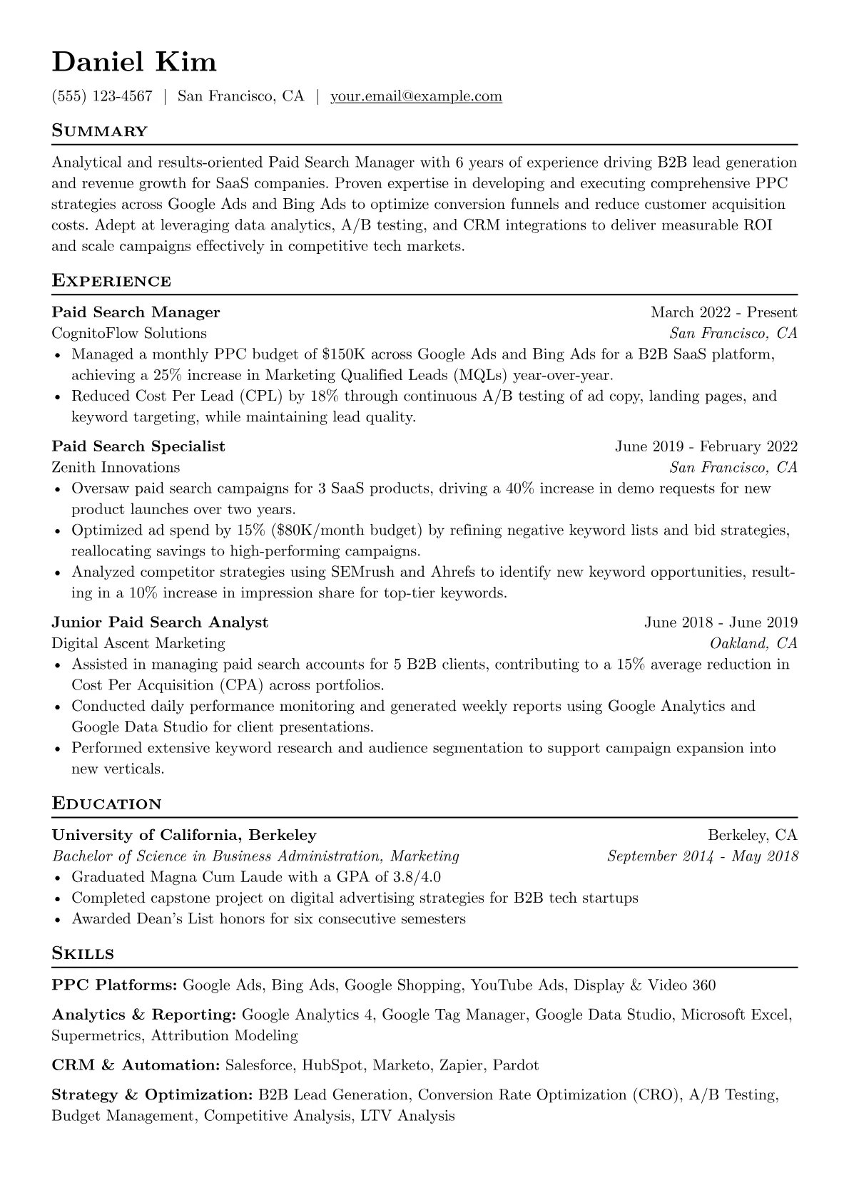 In-house SaaS B2B focus version - Page 1