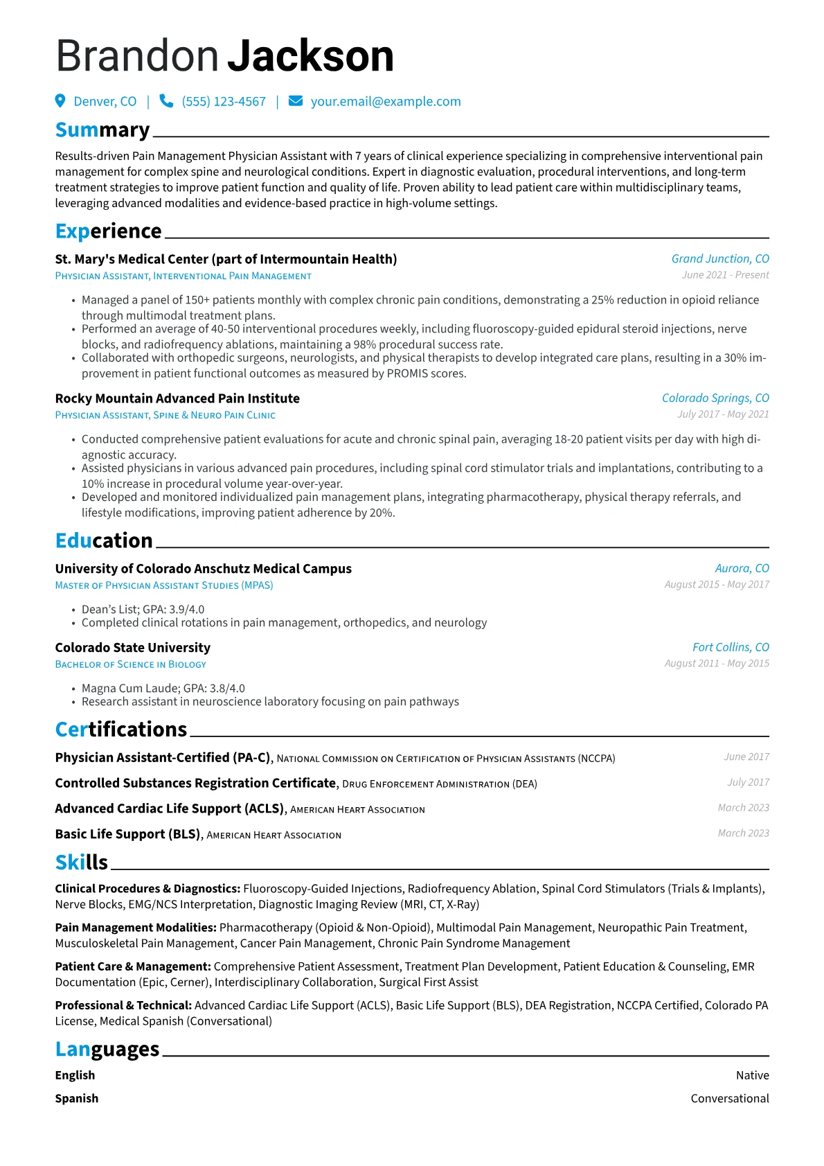 Pain Management PA version - Page 1