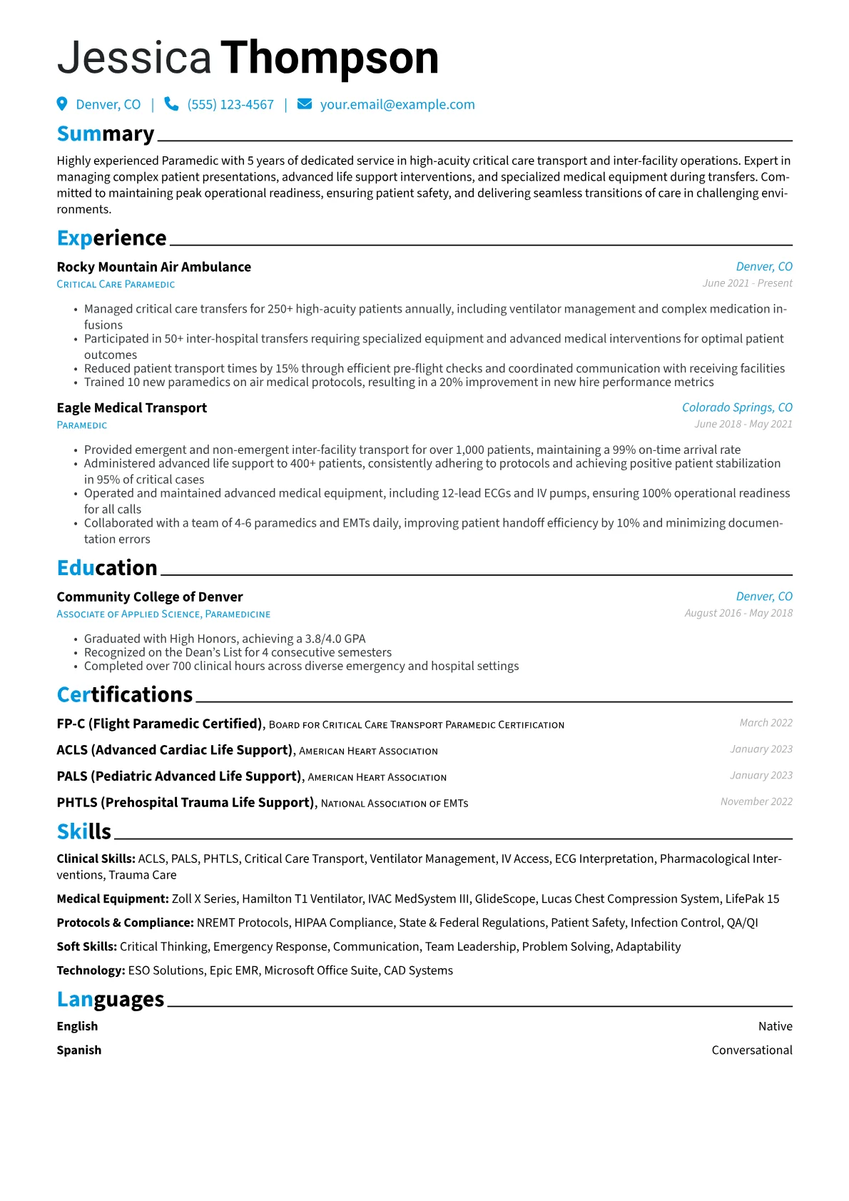 Critical Care Transport version - Page 1