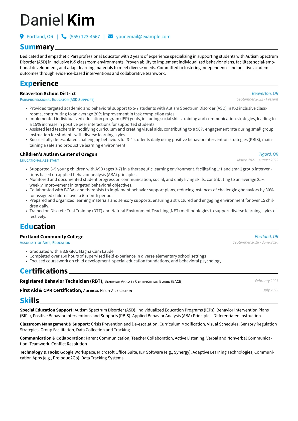 Paraprofessional version - Page 1