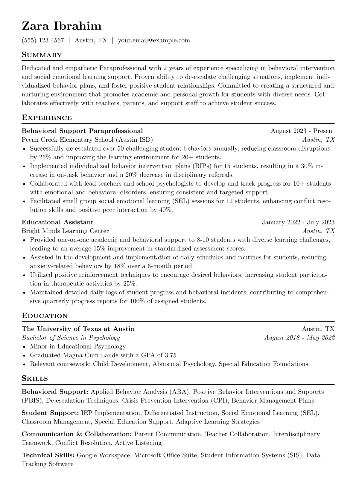 Paraprofessional version - Page 1