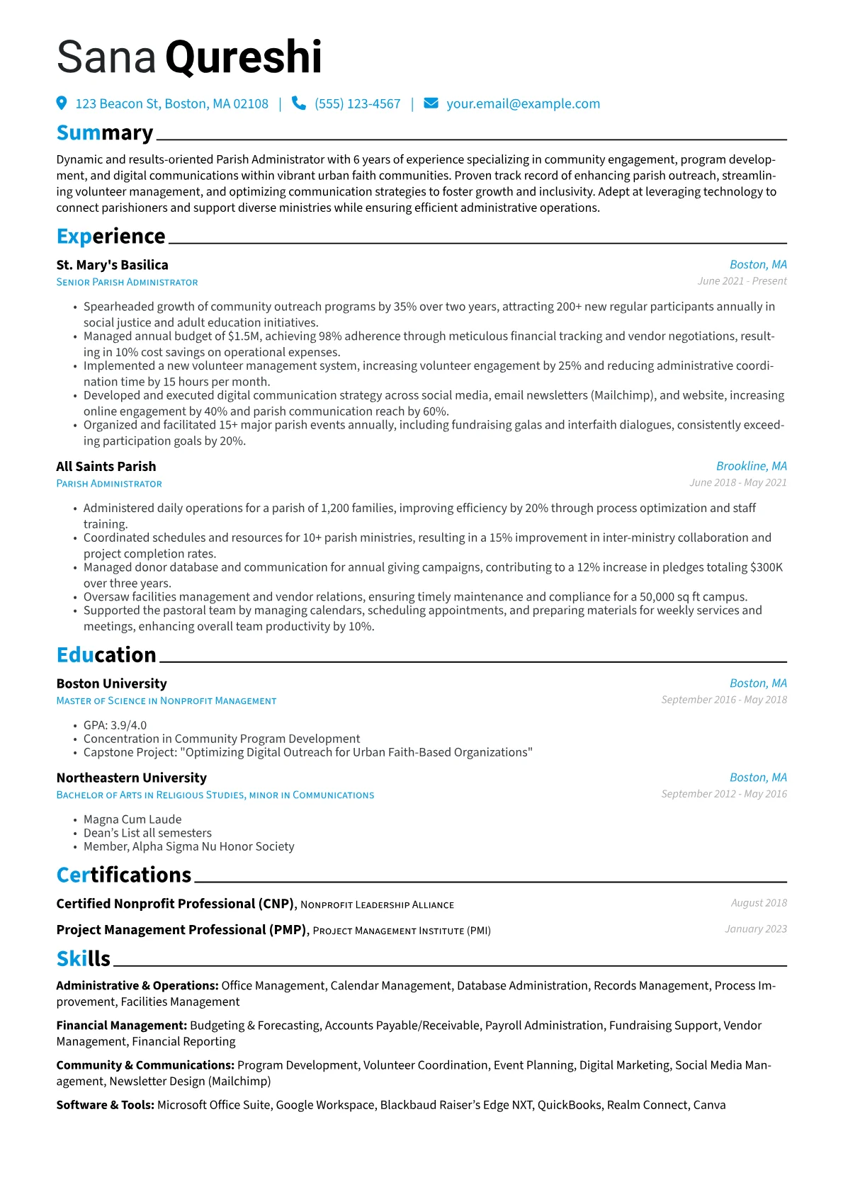 Parish Administrator version - Page 1