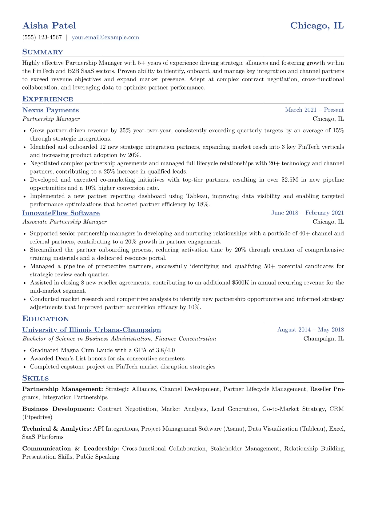 Partnership Management version - Page 1
