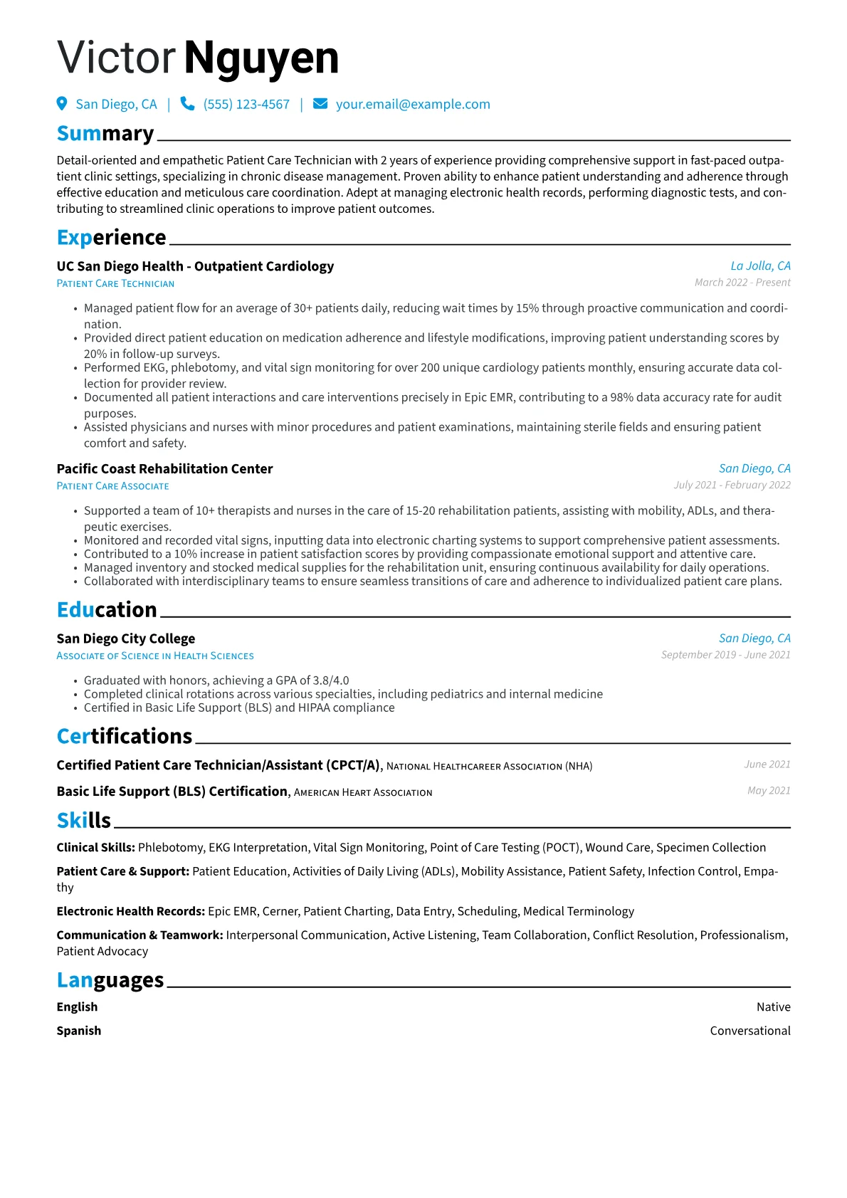 Patient Care version - Page 1