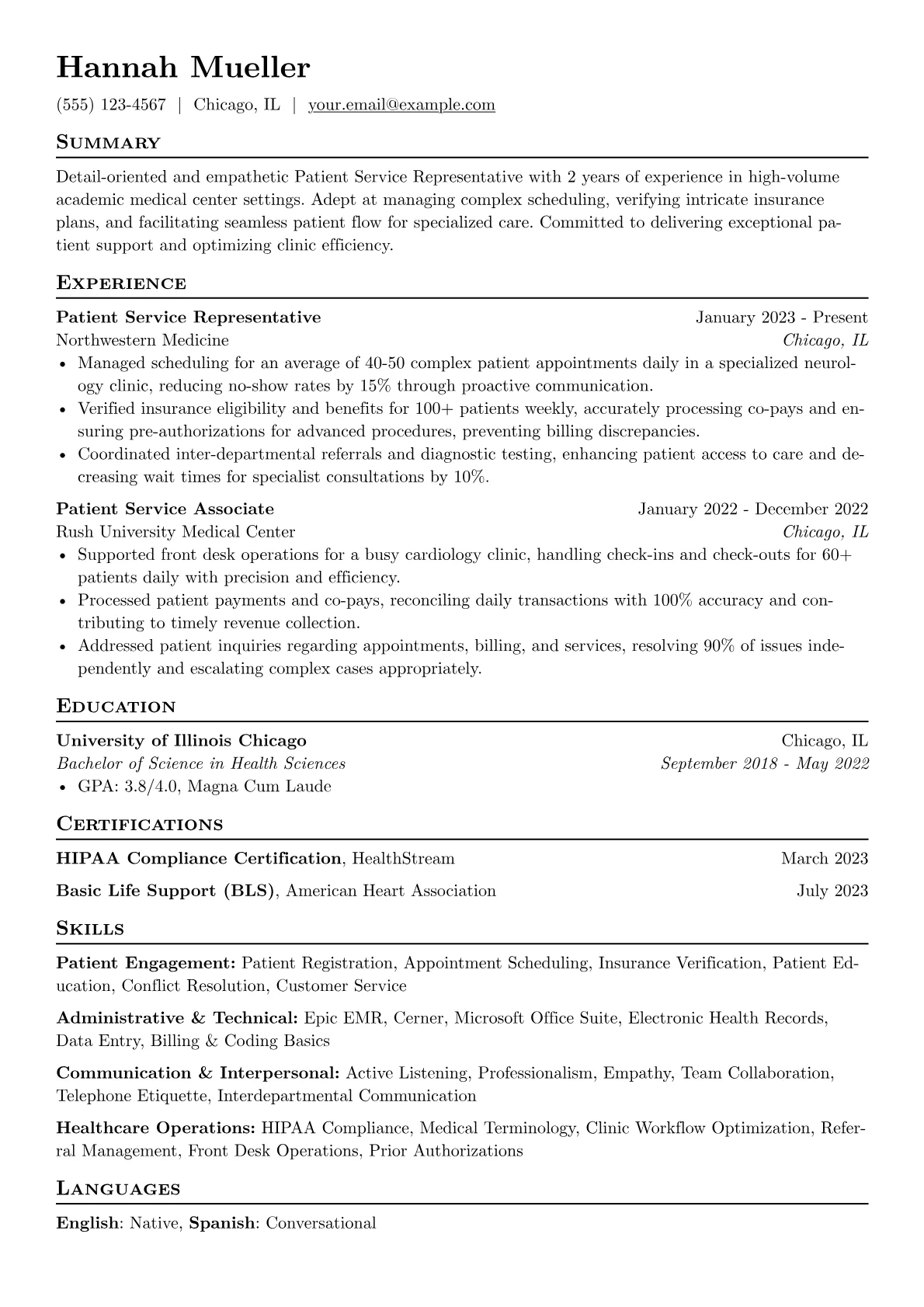 Patient Service version - Page 1