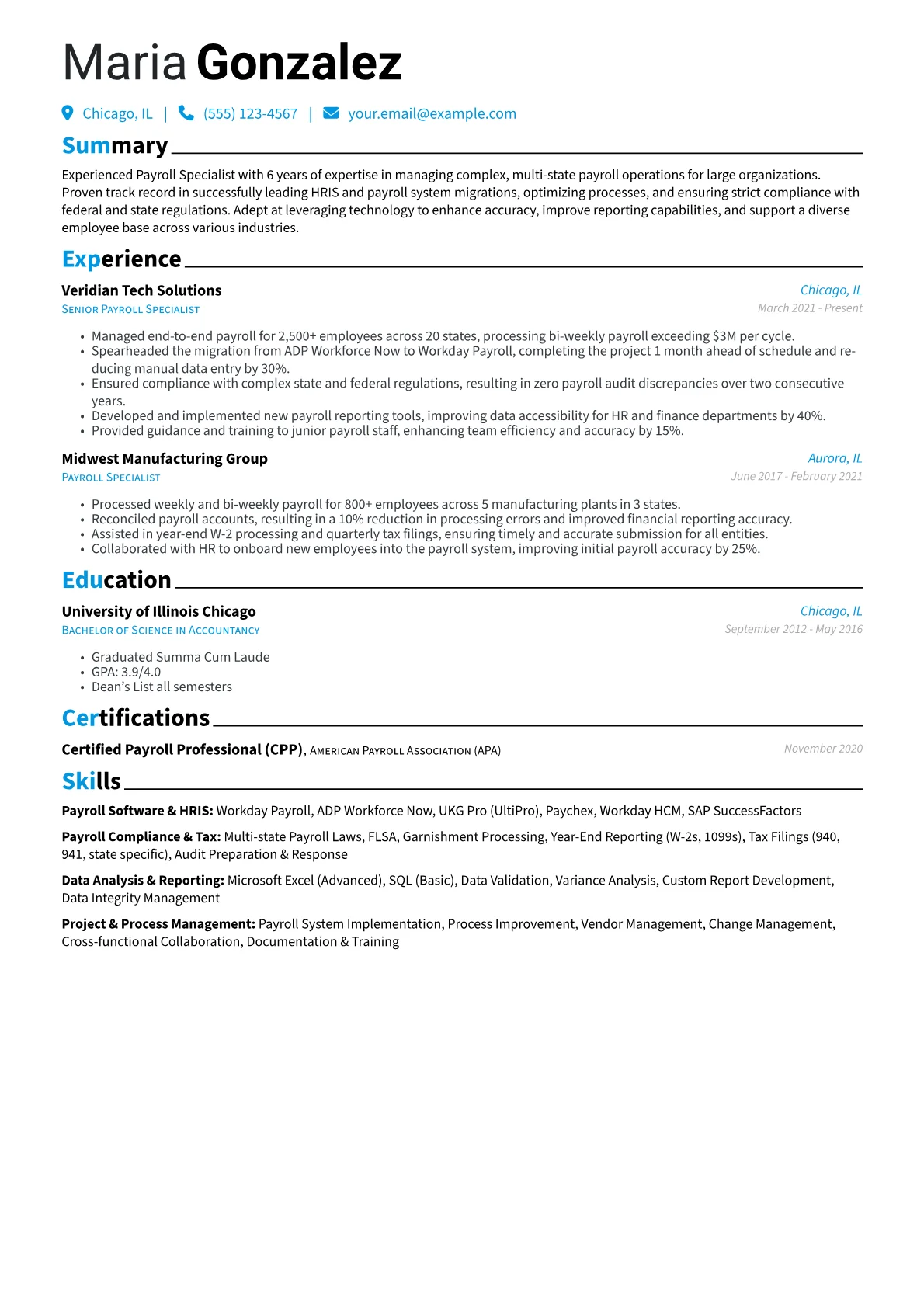 Payroll Specialist version - Page 1
