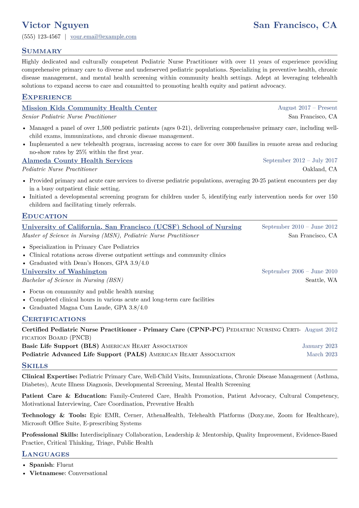 Pediatric Nurse version - Page 1
