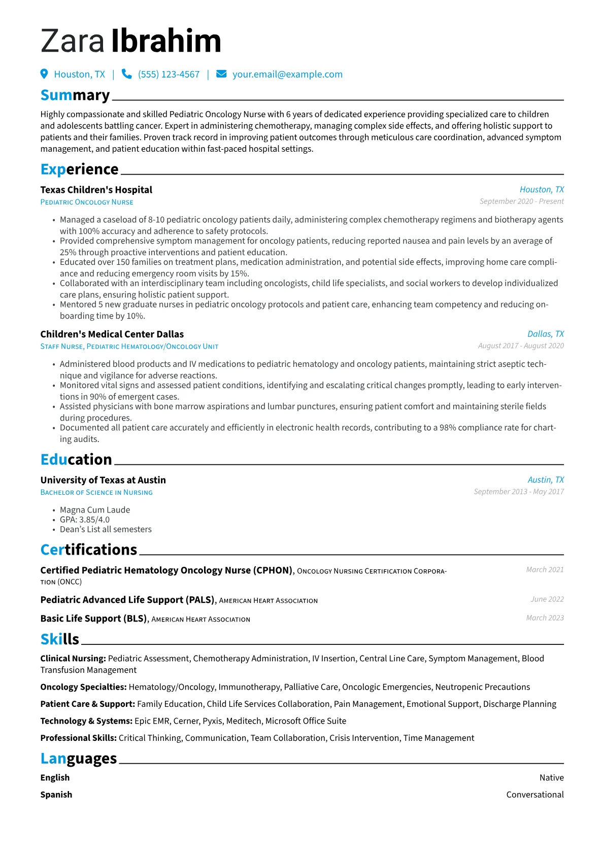 Pediatric Oncology Nurse version - Page 1