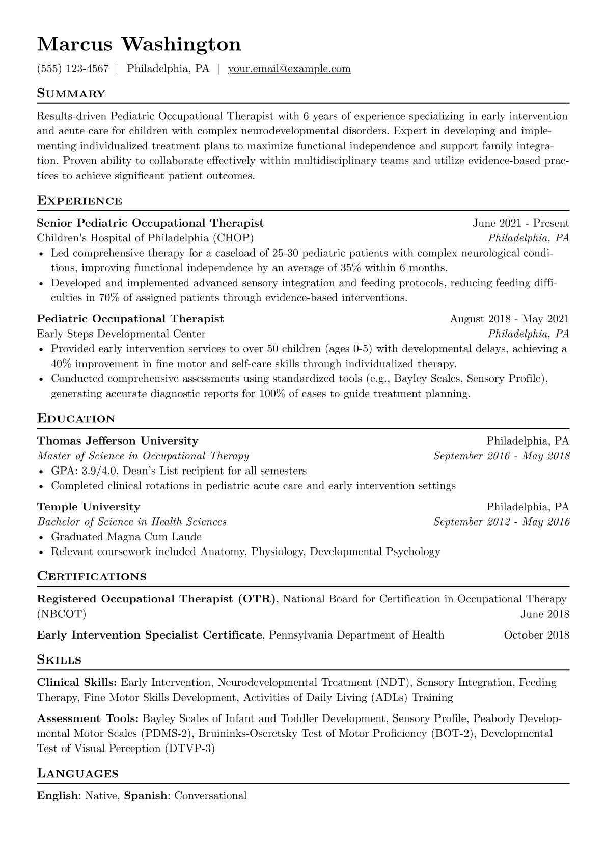 Pediatric OT - Early version - Page 1