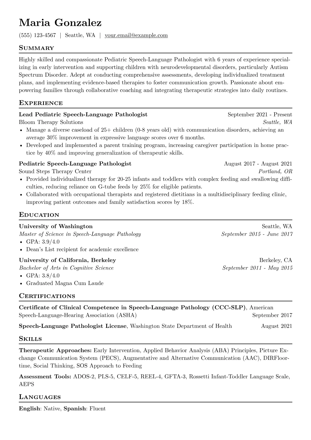 Pediatric SLP - Early version - Page 1