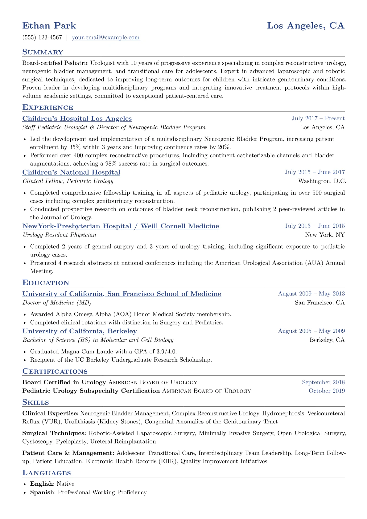 Pediatric Urologist version - Page 1