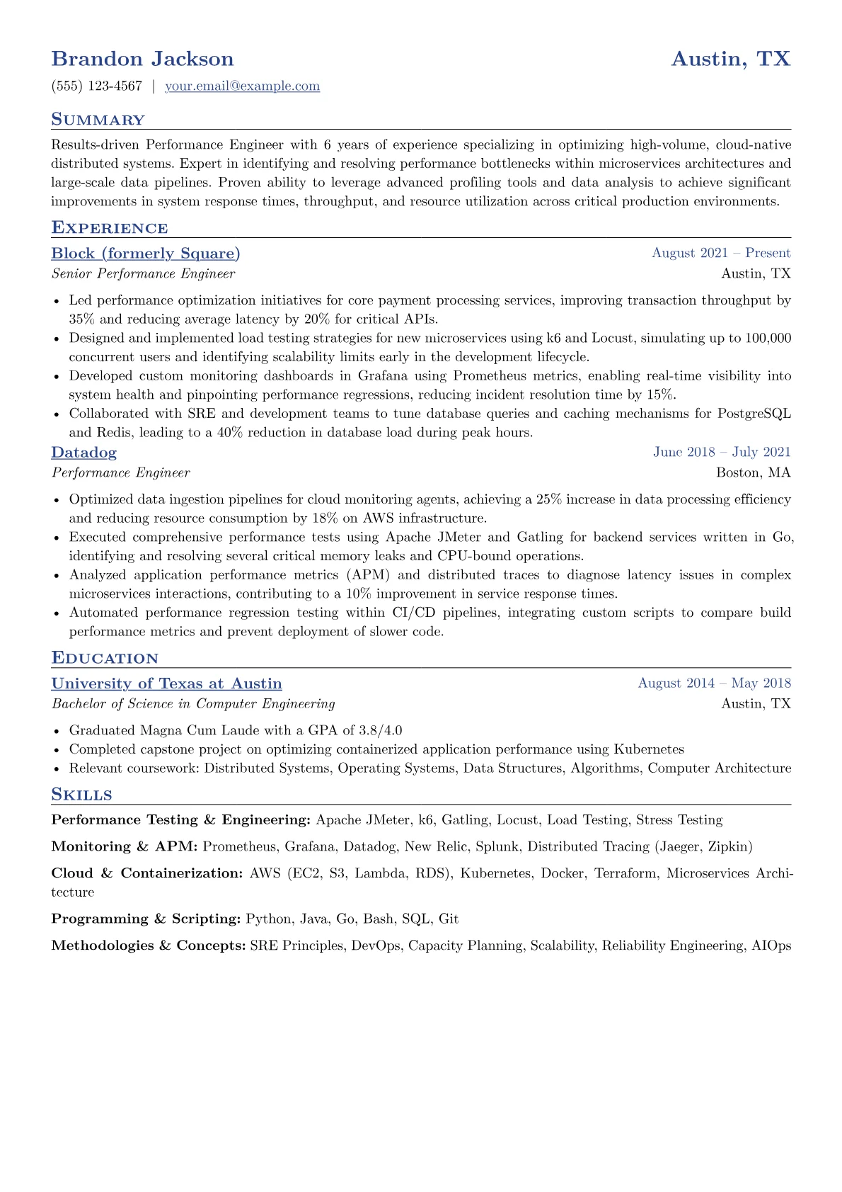 Performance Engineer version - Page 1