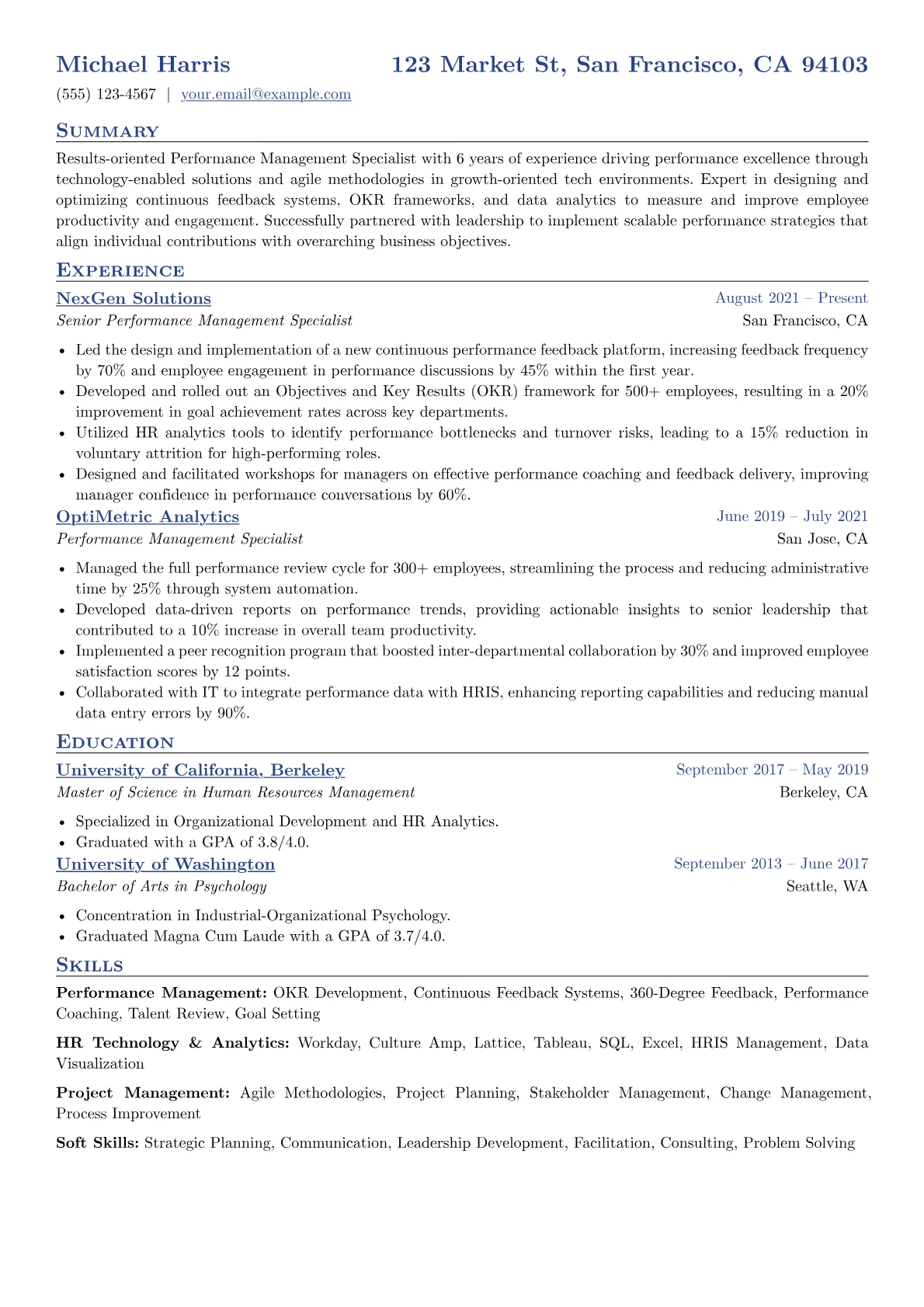 Performance Management version - Page 1