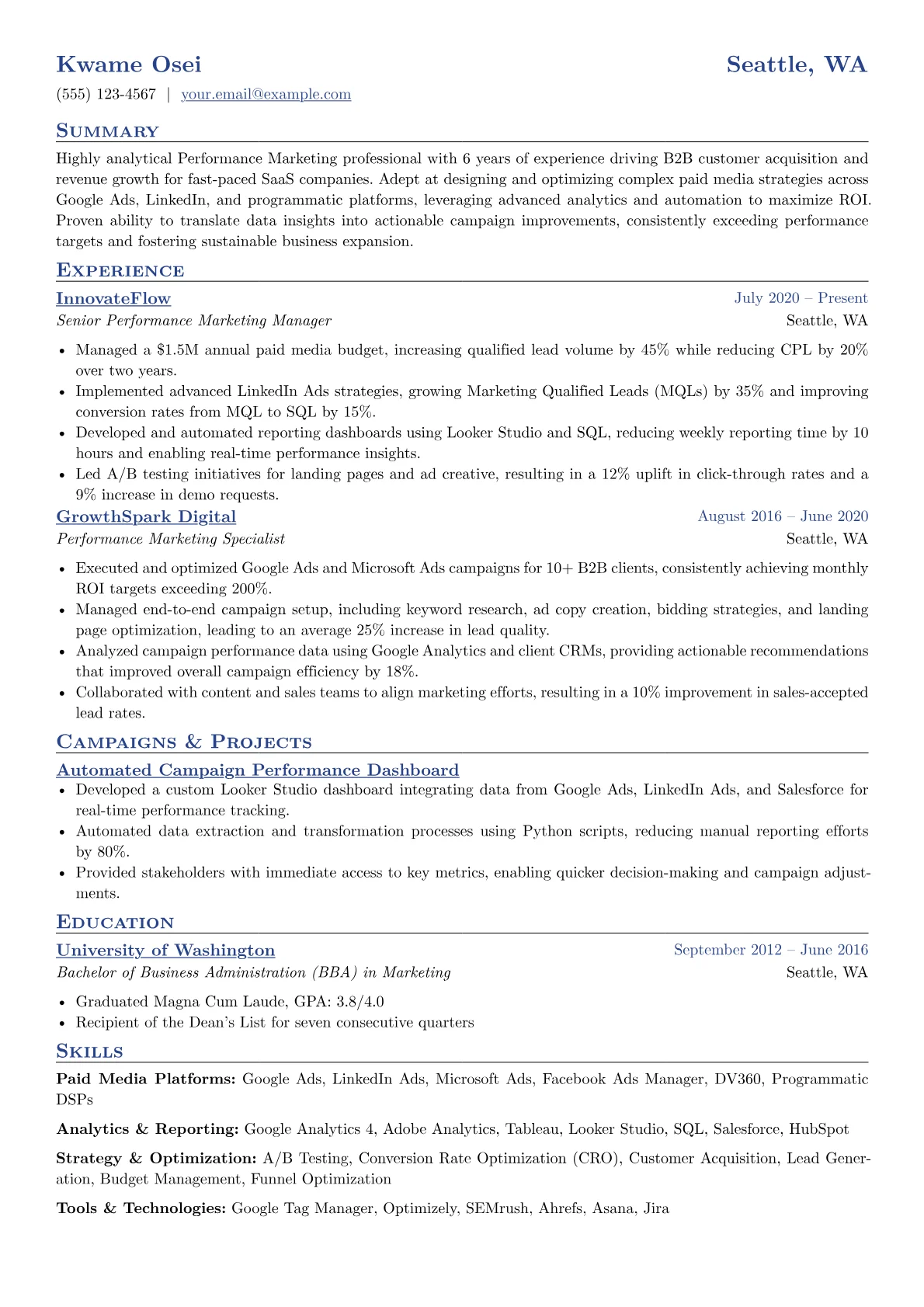 Performance Marketer version - Page 1
