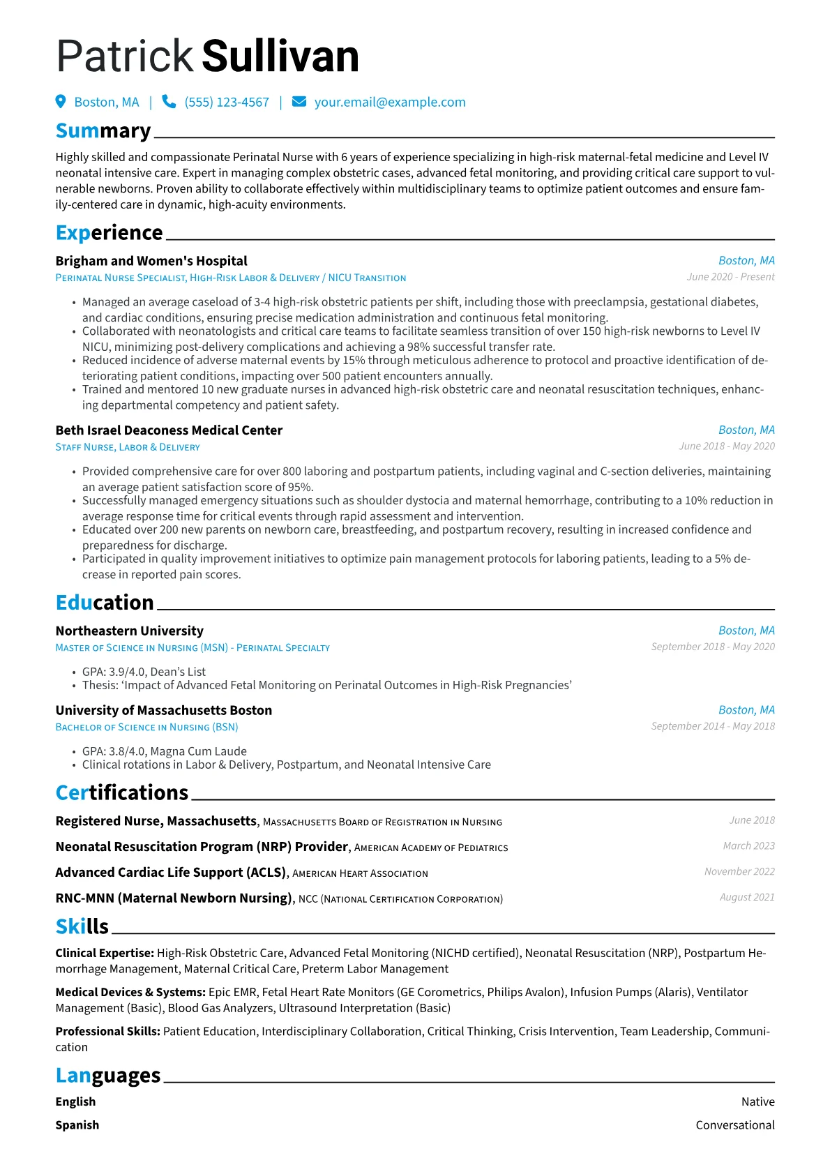 Perinatal Nurse version - Page 1