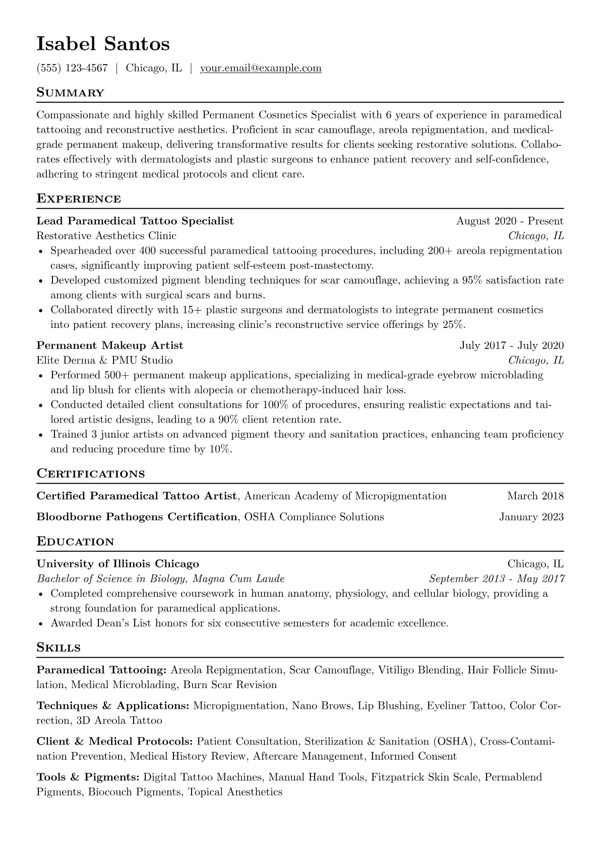 Medical/Paramedical Focus version - Page 1