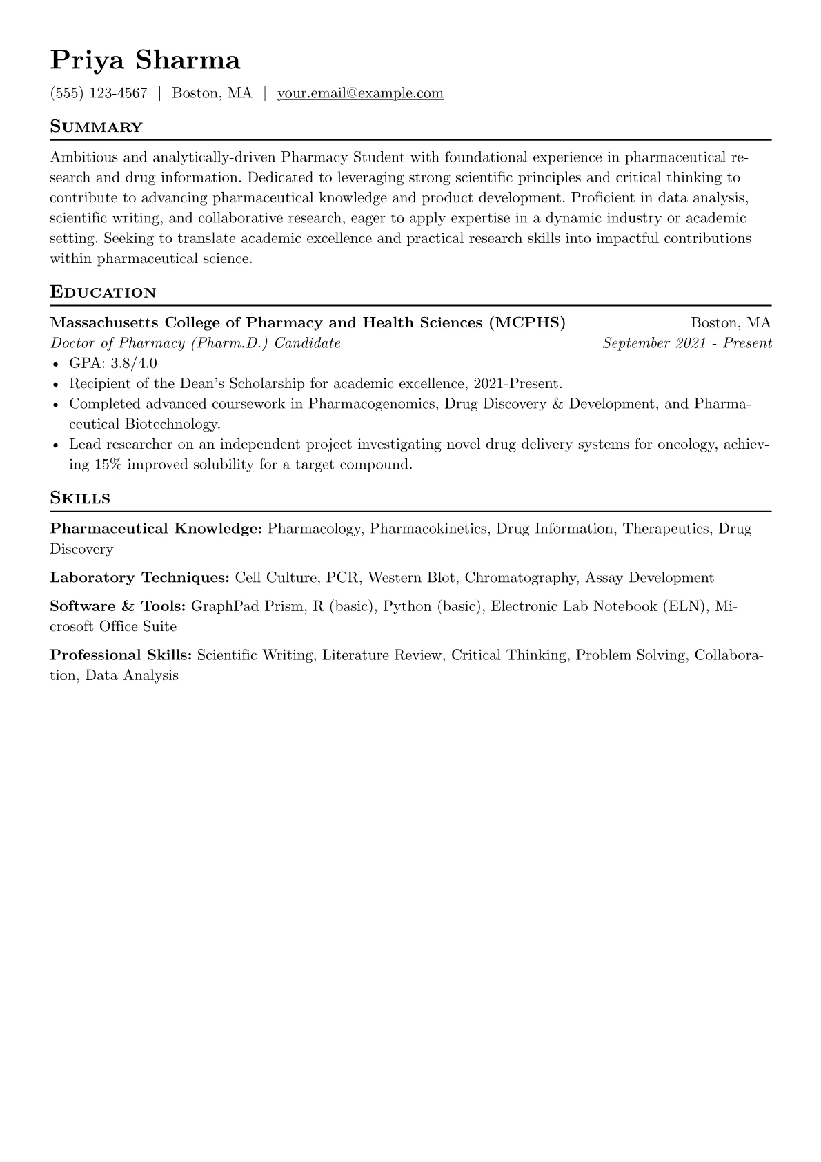 Pharmacy Student version - Page 1