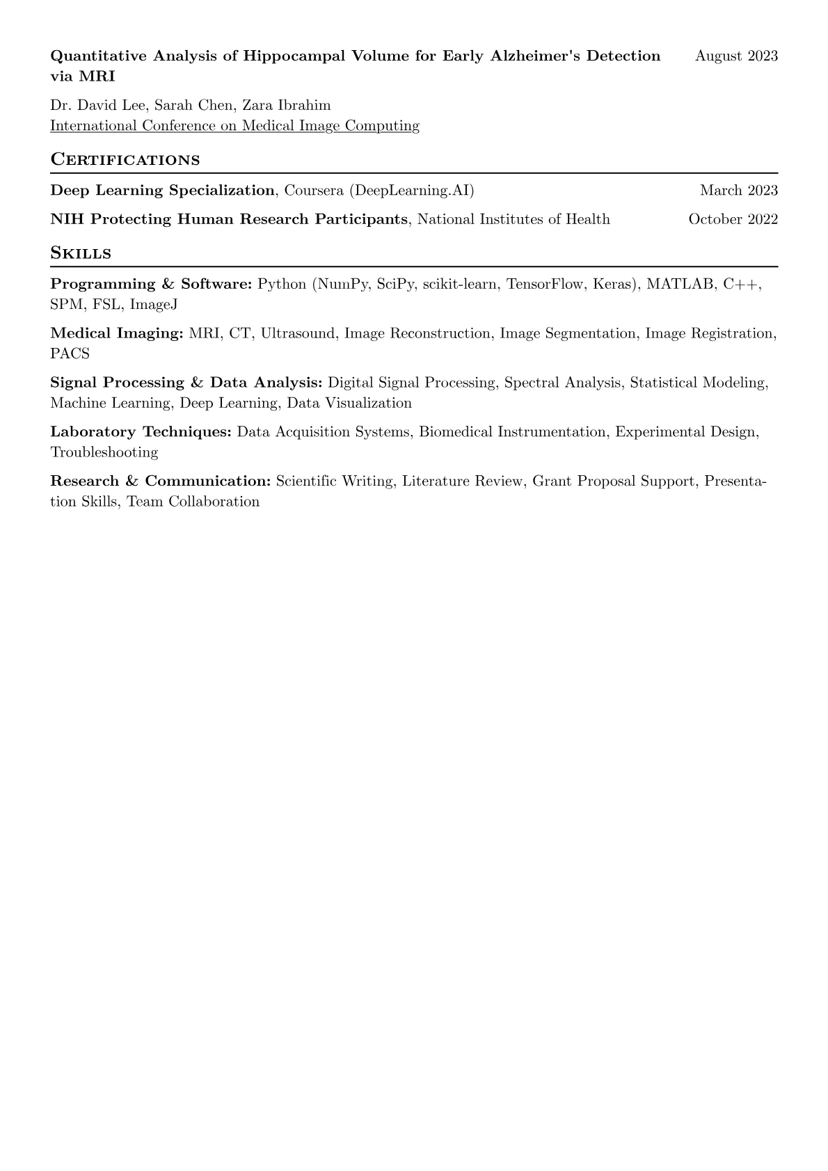 PhD Application resume example, Programming & Software, page 2