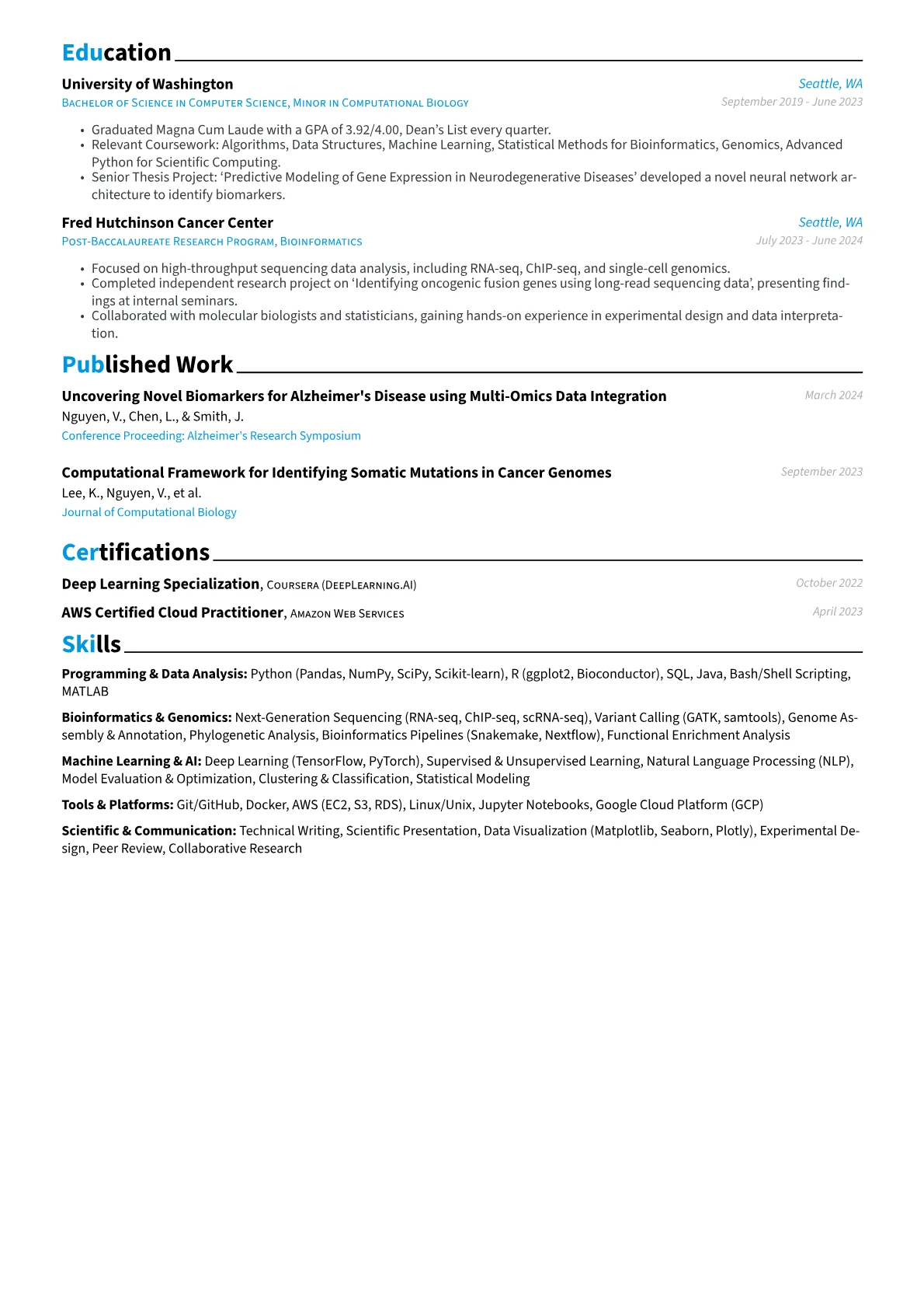PhD Application resume example, Career changer, page 2