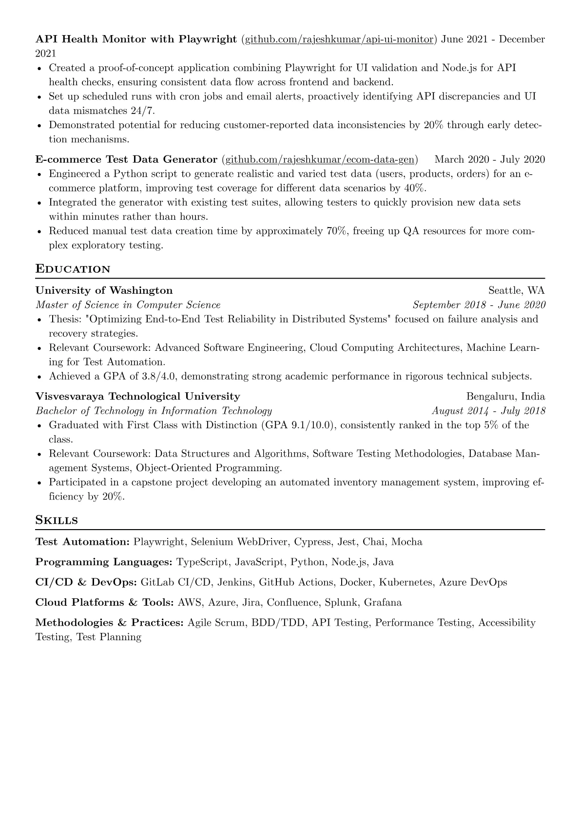 Playwright Automation Engineer resume example, Playwright Automation, page 2