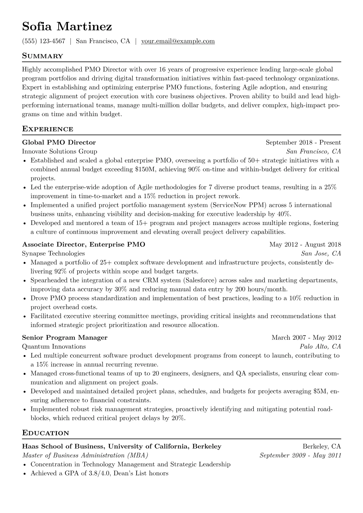 PMO Director - Global version - Page 1