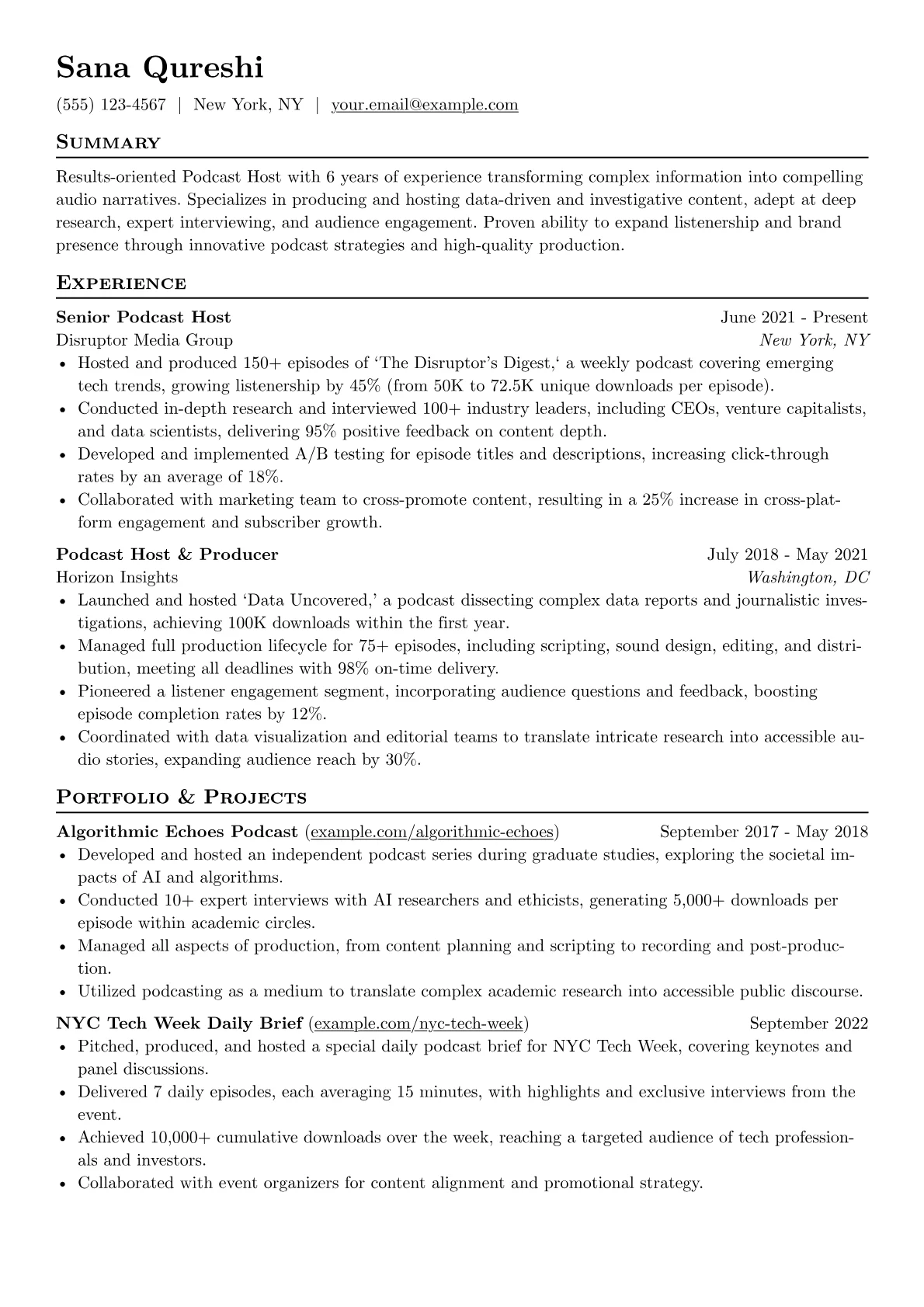 Podcast Host version - Page 1