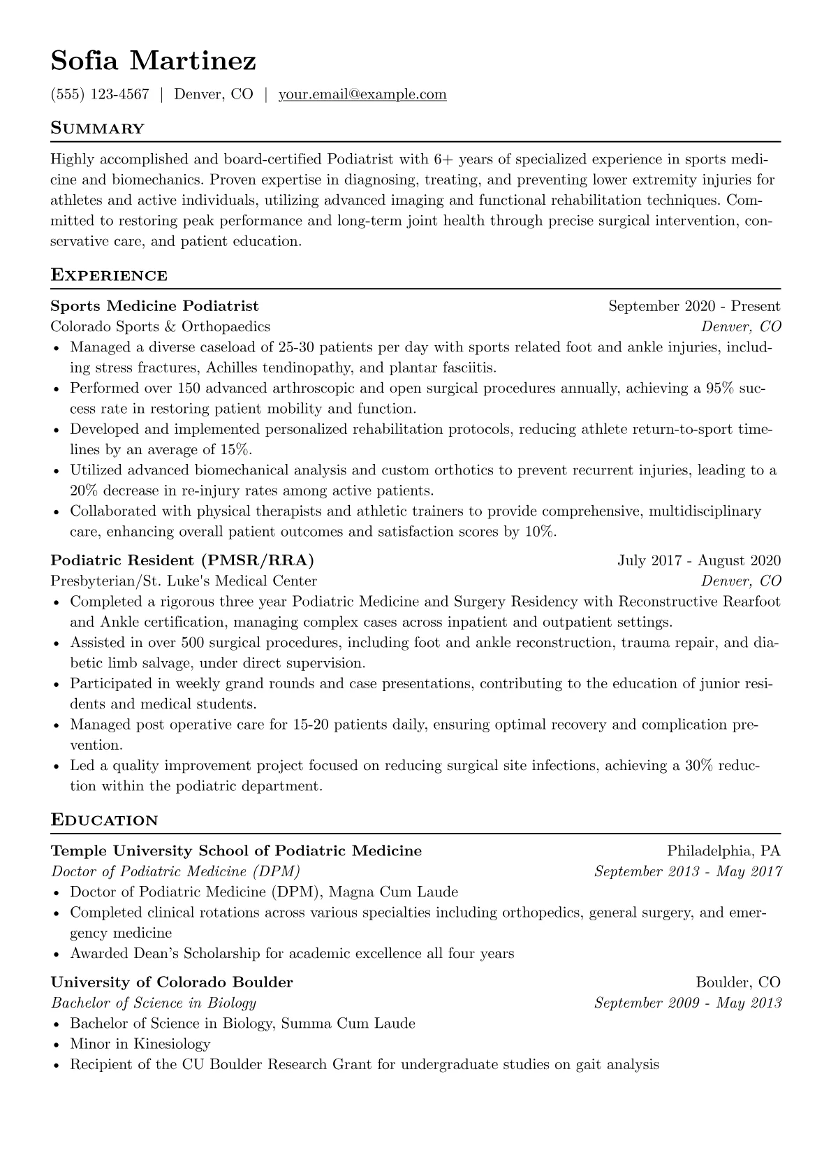 Sports Medicine Podiatrist version - Page 1
