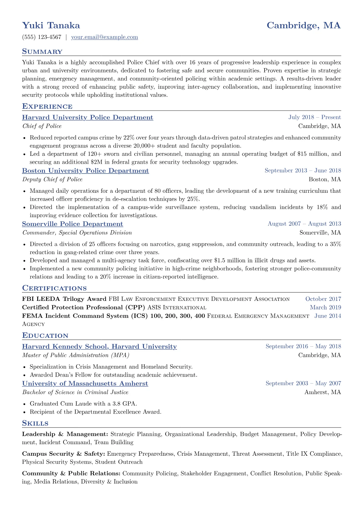 University Police Chief version - Page 1