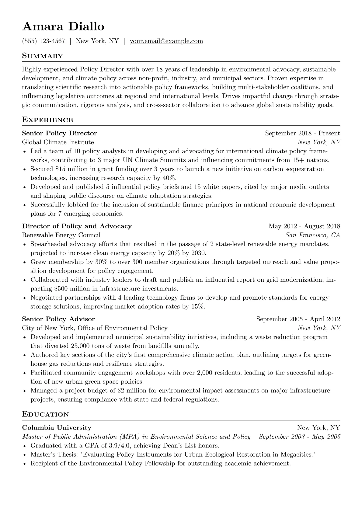 Environmental Policy version - Page 1