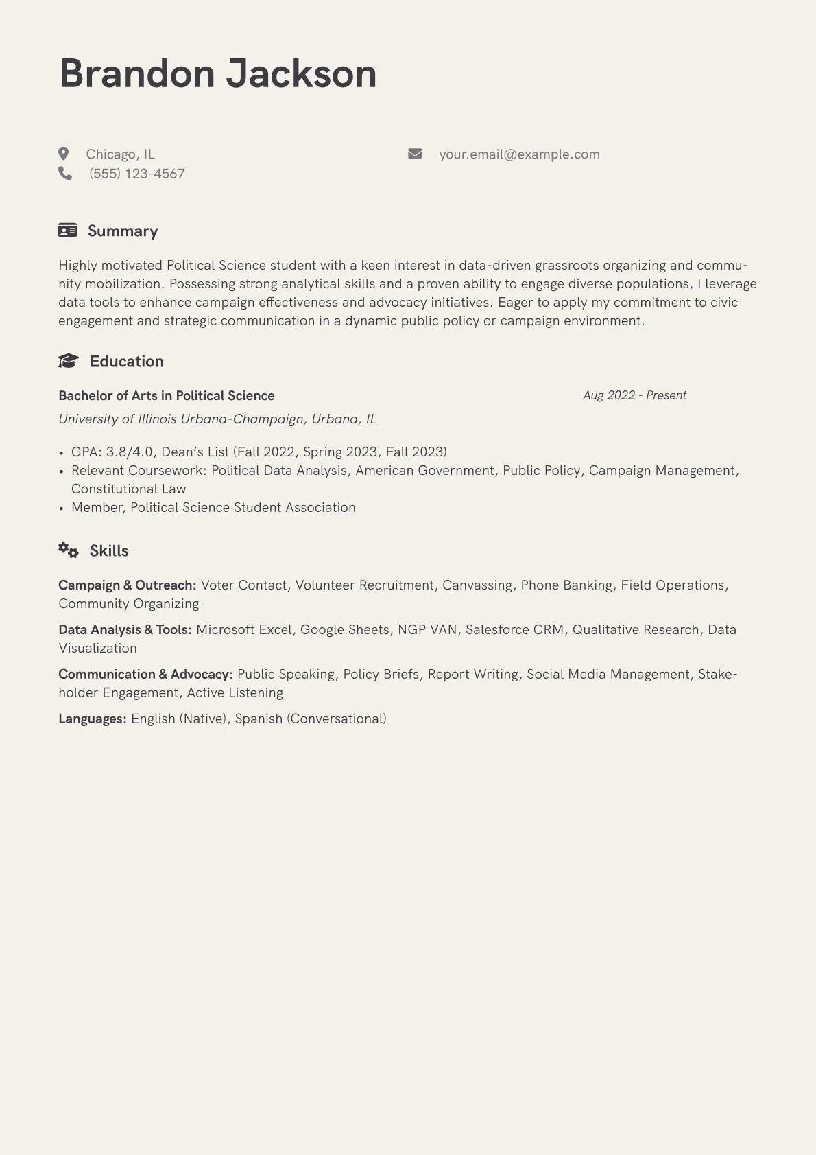 Political Campaign version - Page 1