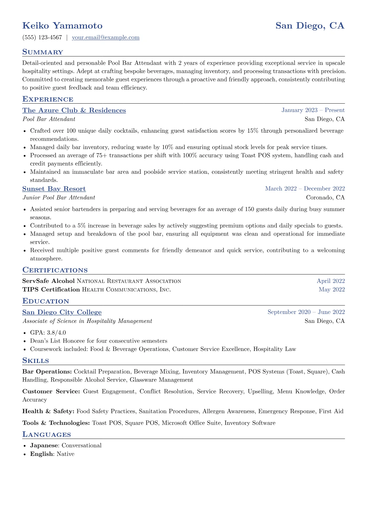Bar Operations version - Page 1