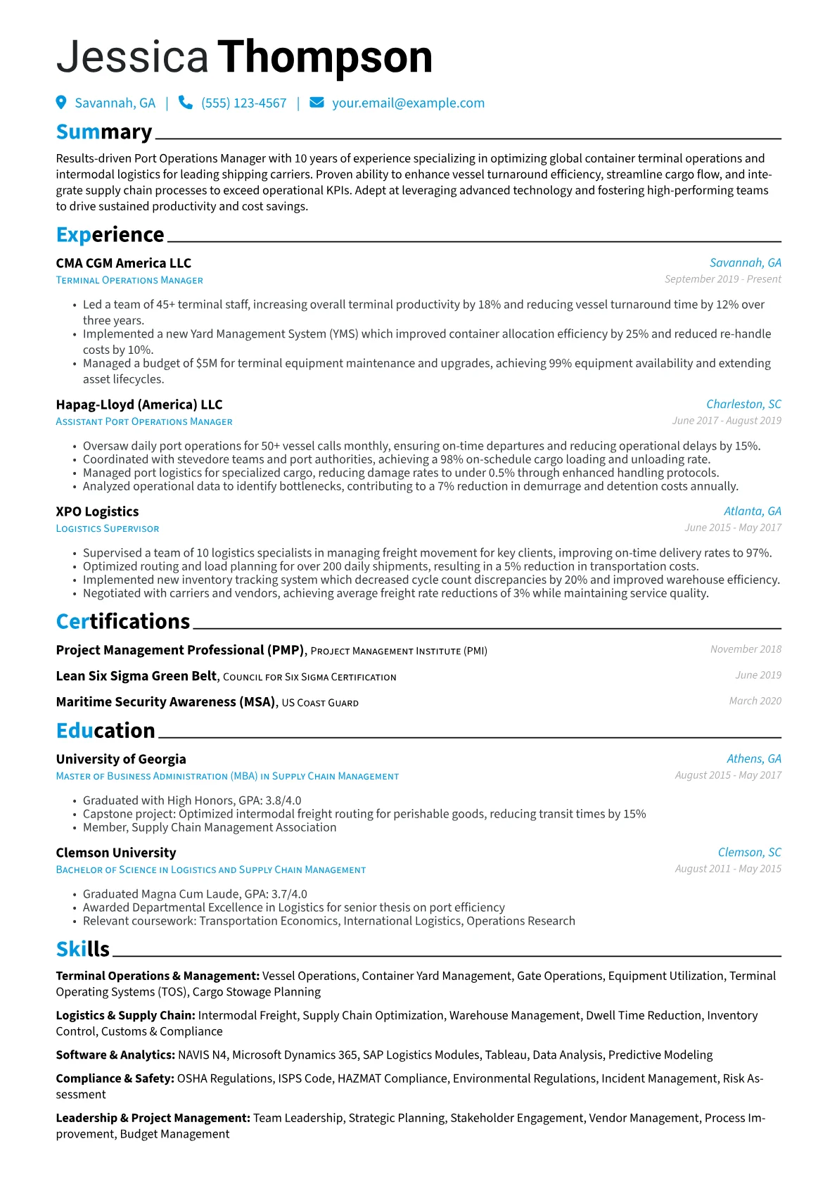 Port Operations version - Page 1