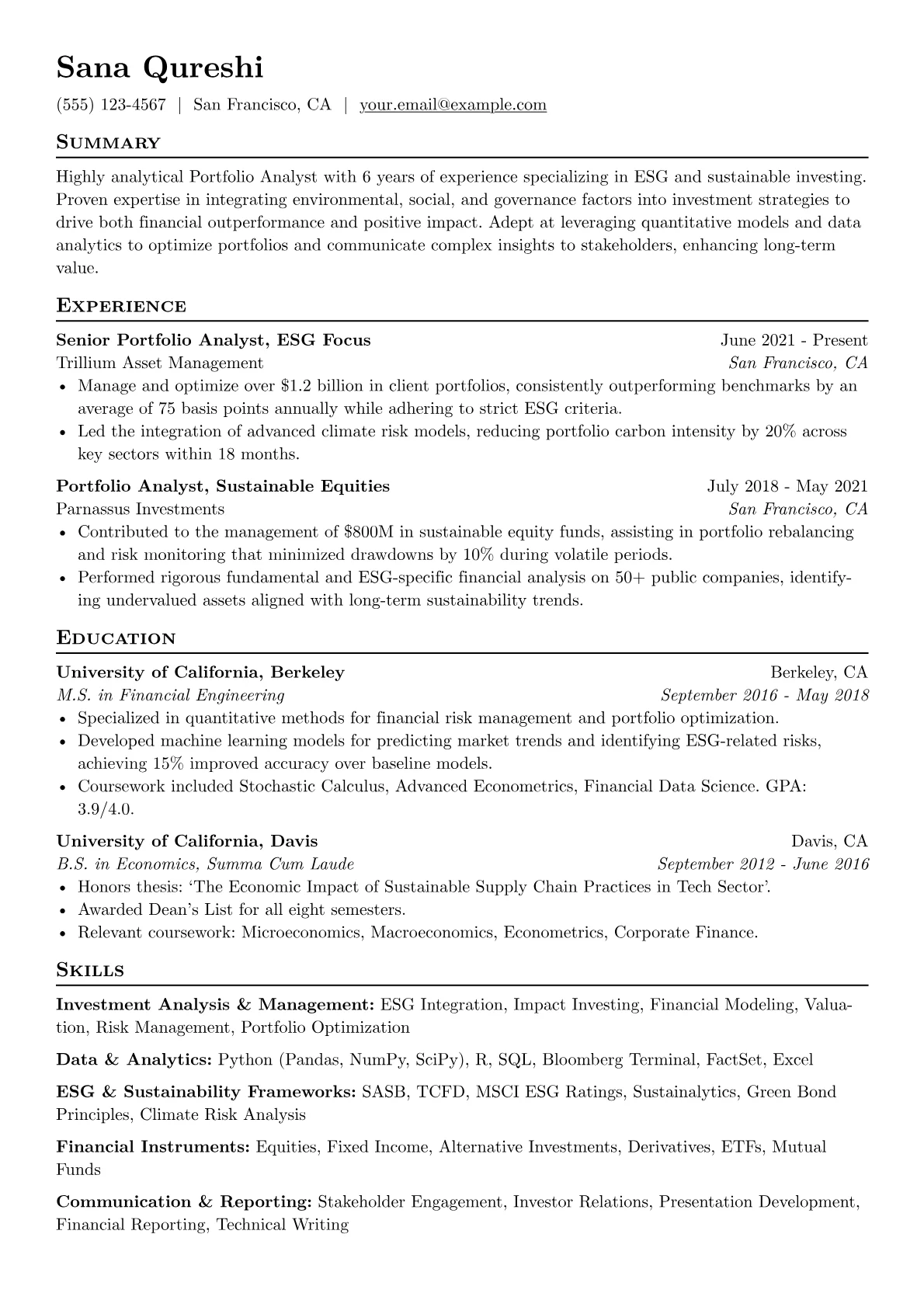 ESG Portfolio Analyst version - Page 1