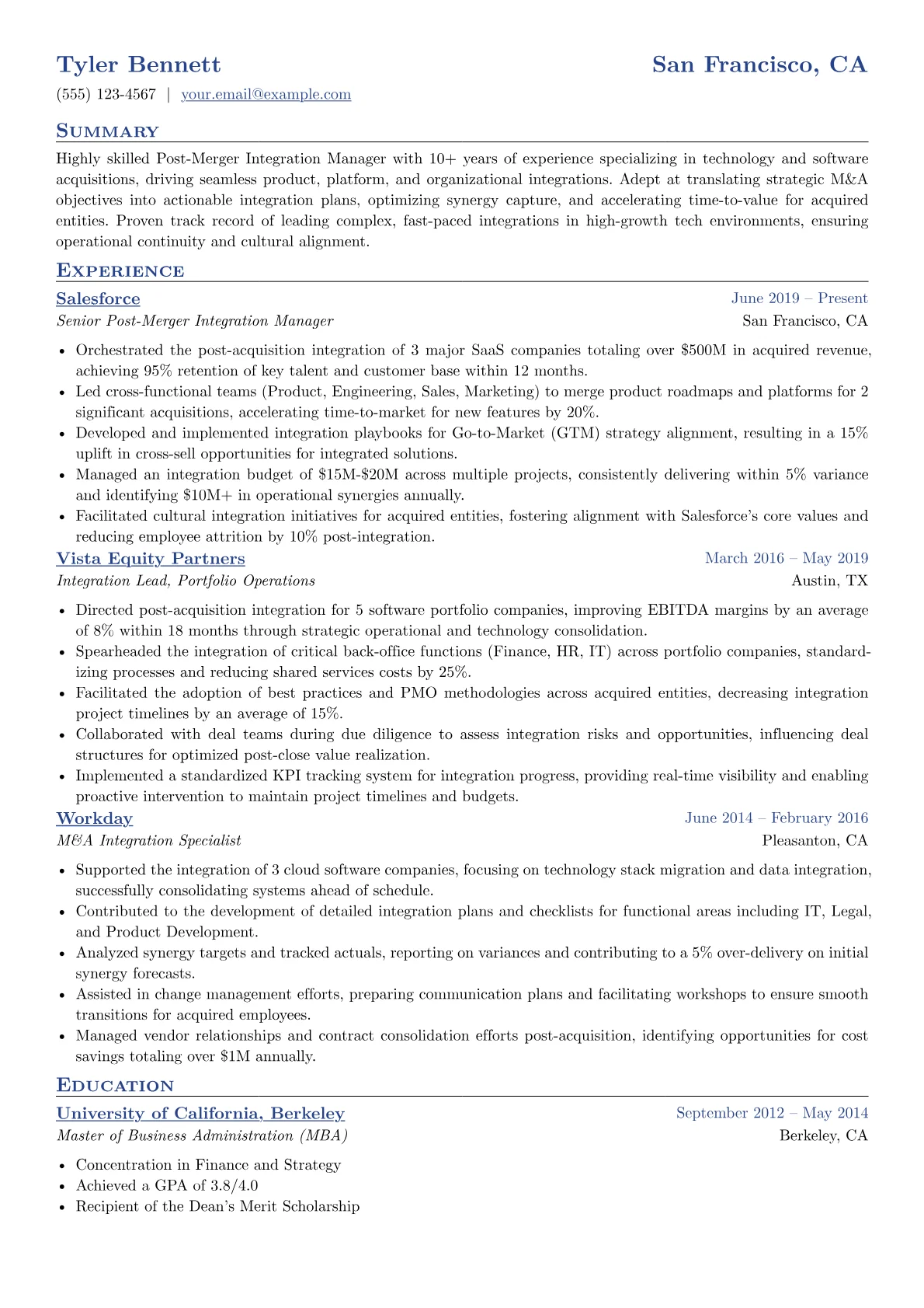 M&A Integration & Strategy version - Page 1
