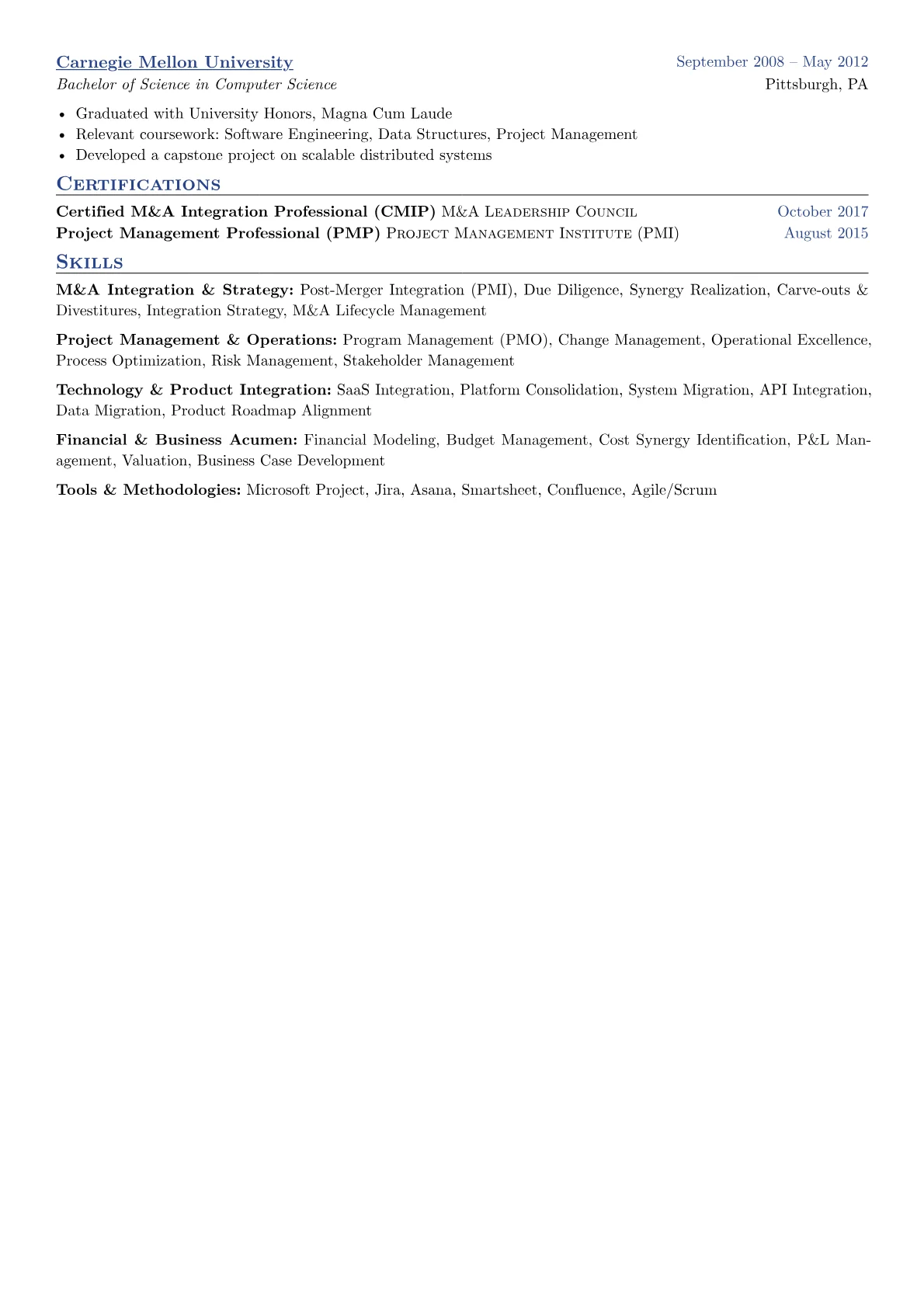 M&A Integration & Strategy version - Page 2